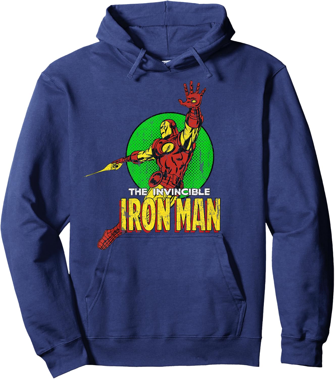 Marvel The Invincible Iron Man Retro Jetpack Badge Vintage Hoodie - Hoodie | Navy