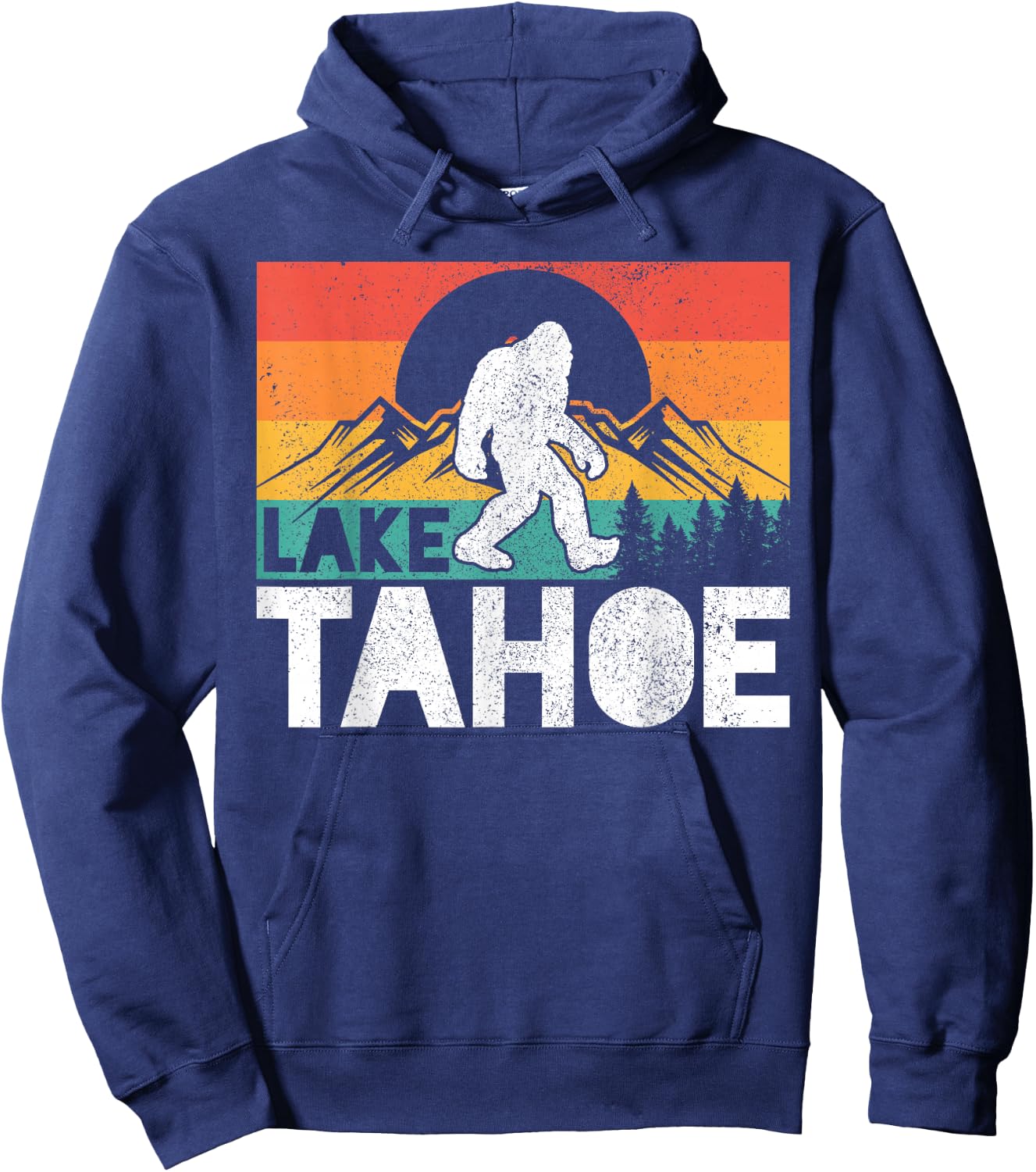 Lake Tahoe California Bigfoot Vintage America California Hoodie - Hoodie | Navy