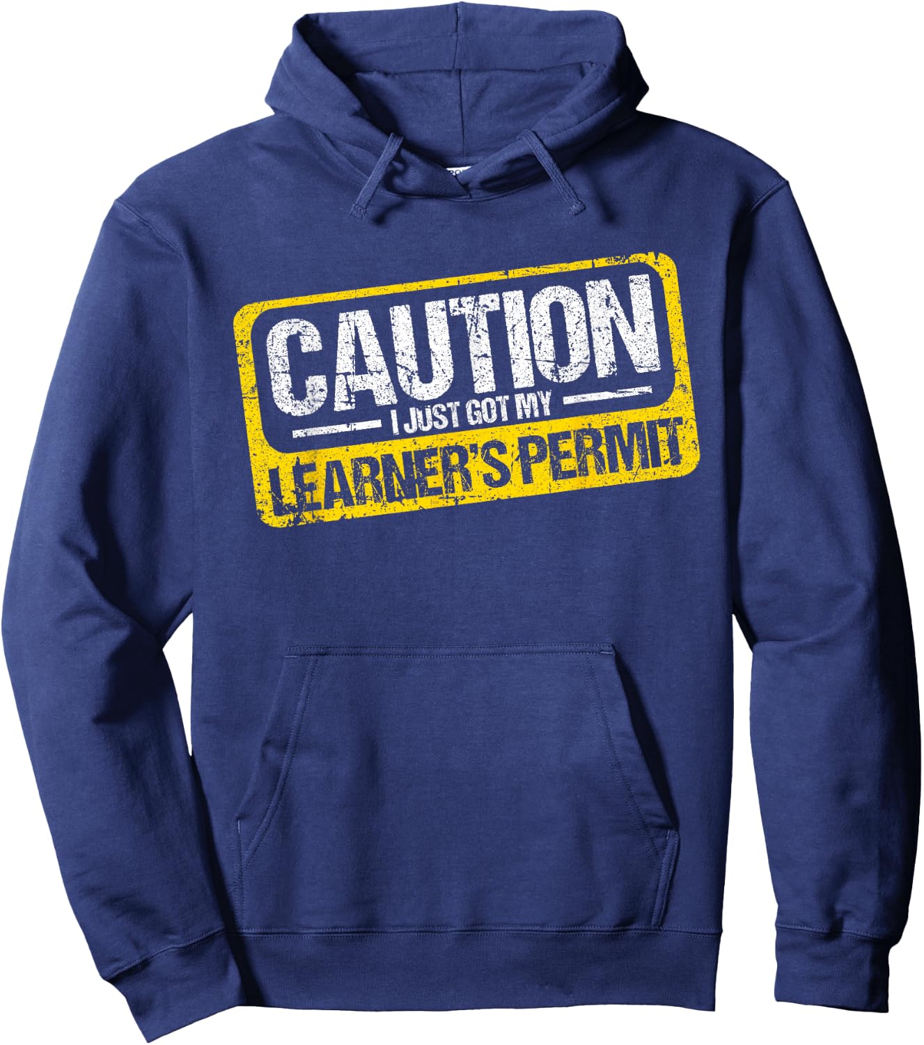 Learner's Permit New Driver Shirt Caution Just Got My Permit Hoodie - Hoodie | Navy