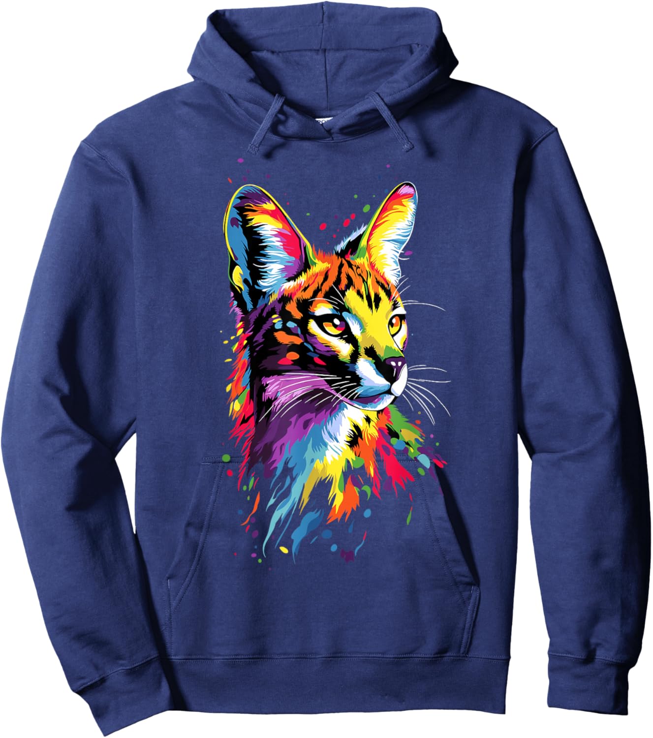 Serval Big Cat Africa Savannah Leopard Cat Cute Serval Hoodie - Hoodie | Navy