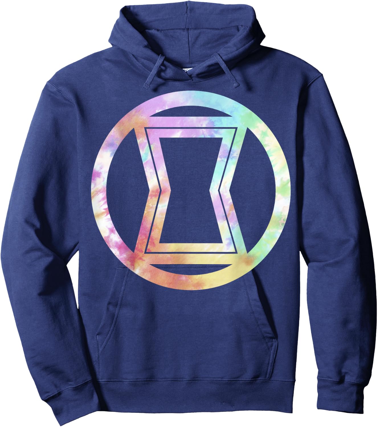 Marvel Black Widow tie Dye Symbol Graphic Hoodie - Hoodie | Navy