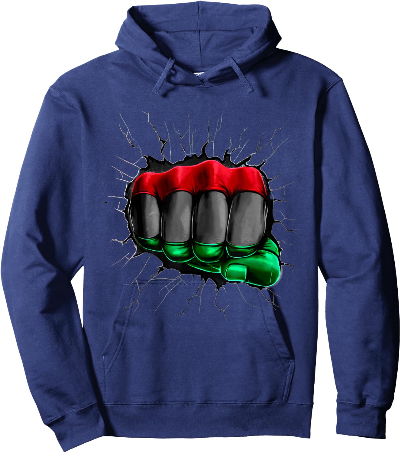 Pan African UNIA Flag Fist Shirt Hoodie - Hoodie | Navy