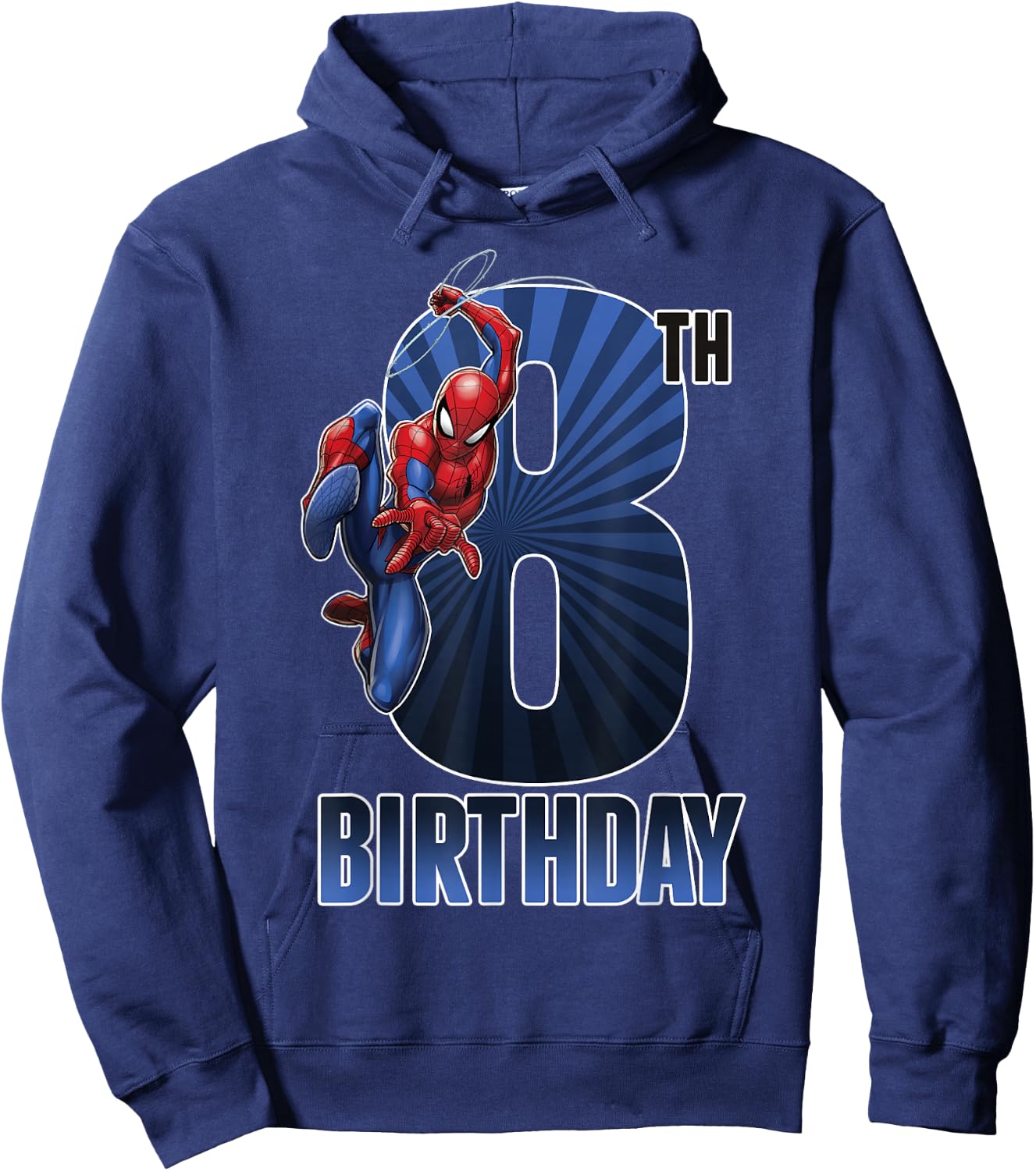 Marvel Spider-Man Swinging 8th Birthday Graphic Hoodie - Hoodie | Navy