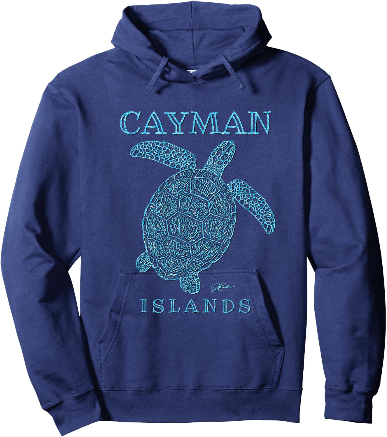 JCombs: Cayman Islands, Sea Turtle Hoodie - Hoodie | Navy