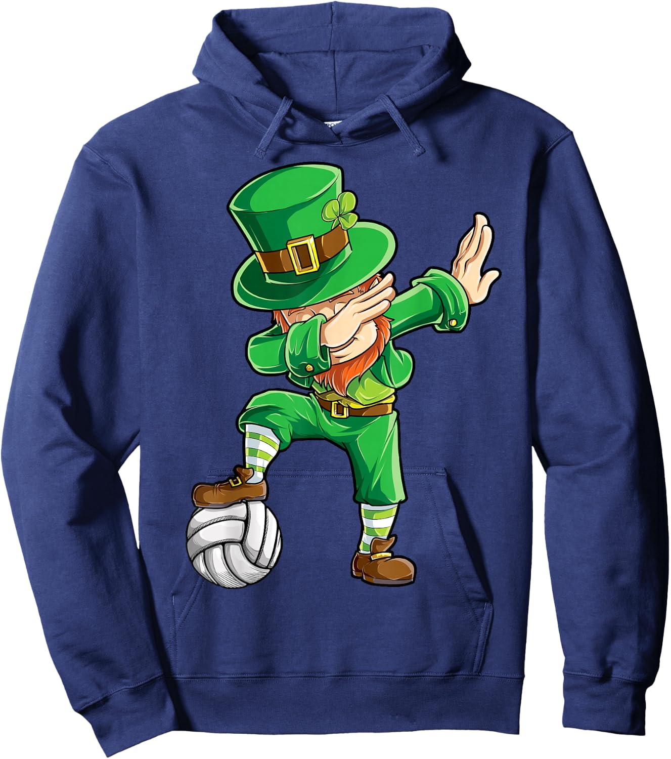 Dabbing Leprechaun Volleyball St Patricks Day Boys Girls Dab Hoodie - Hoodie | Navy