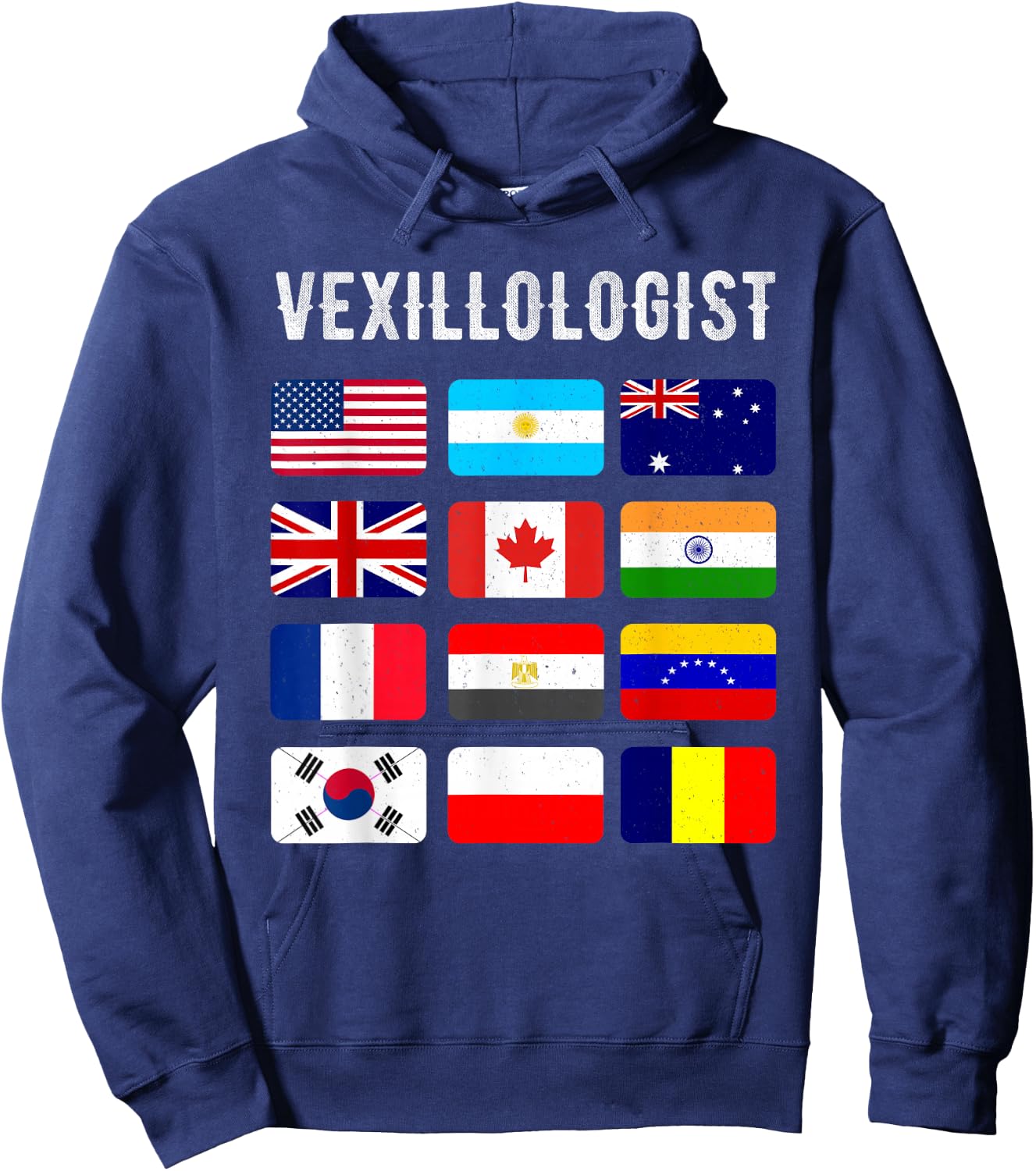 Vexillologist Vexillology Love Shirt Flag Collection Hoodie - Hoodie | Navy