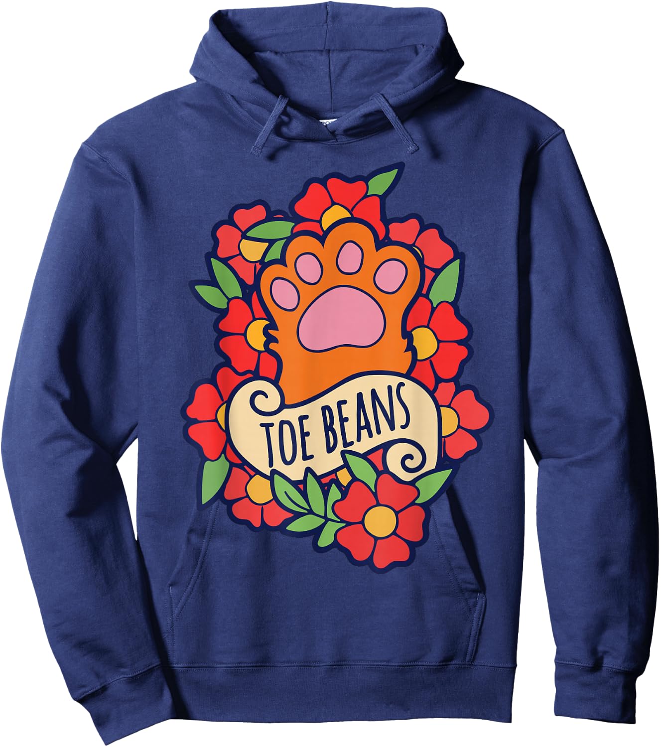 Toe Beans funny cat people gifts cat person Hoodie - Hoodie | Navy
