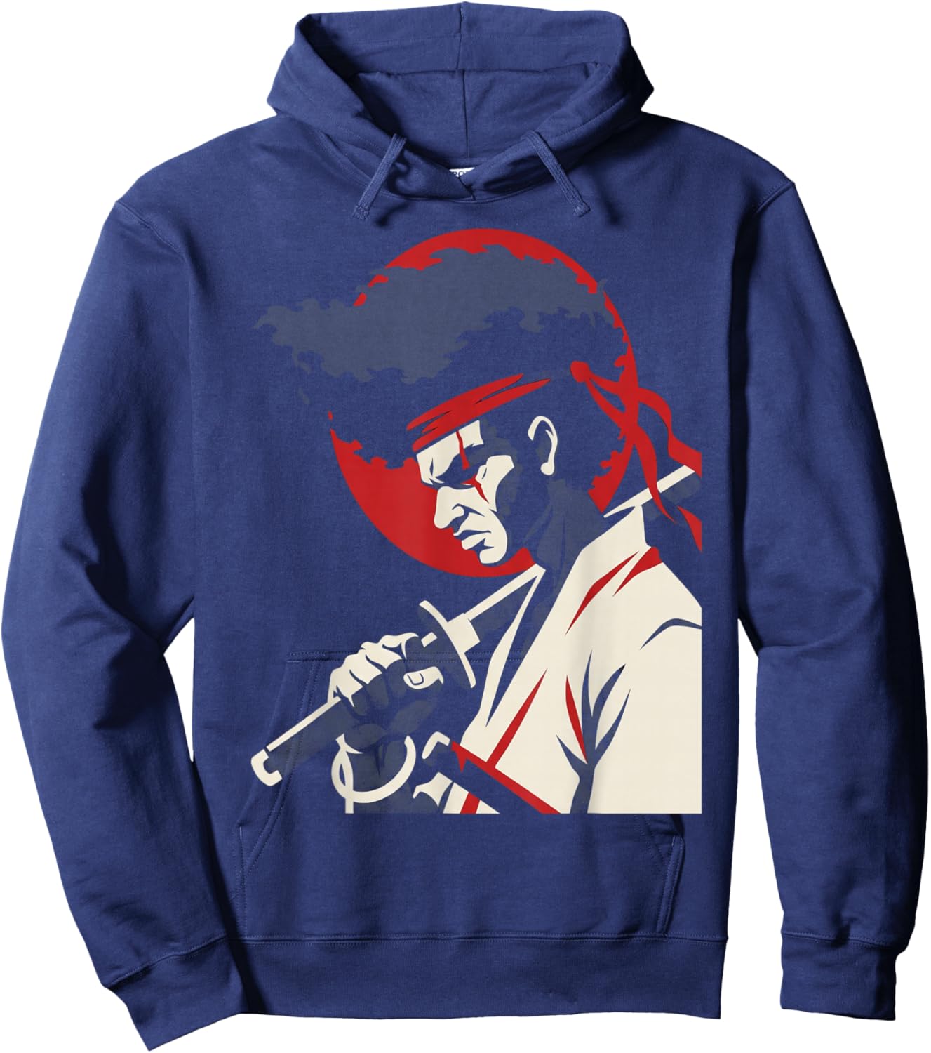 American African Samurai Hoodie - Hoodie | Navy