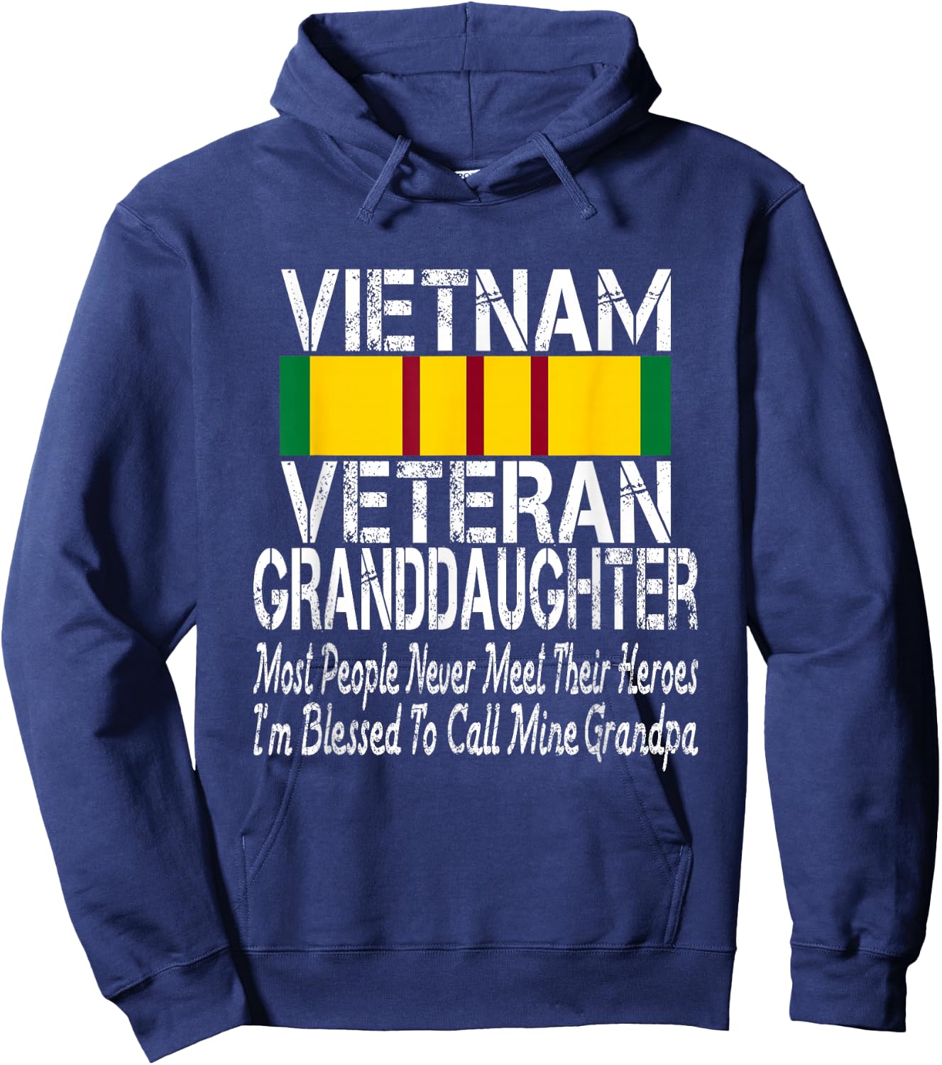 Military Grandpa Blessed Vietnam Veteran Granddaughter Hoodie - Hoodie | Navy