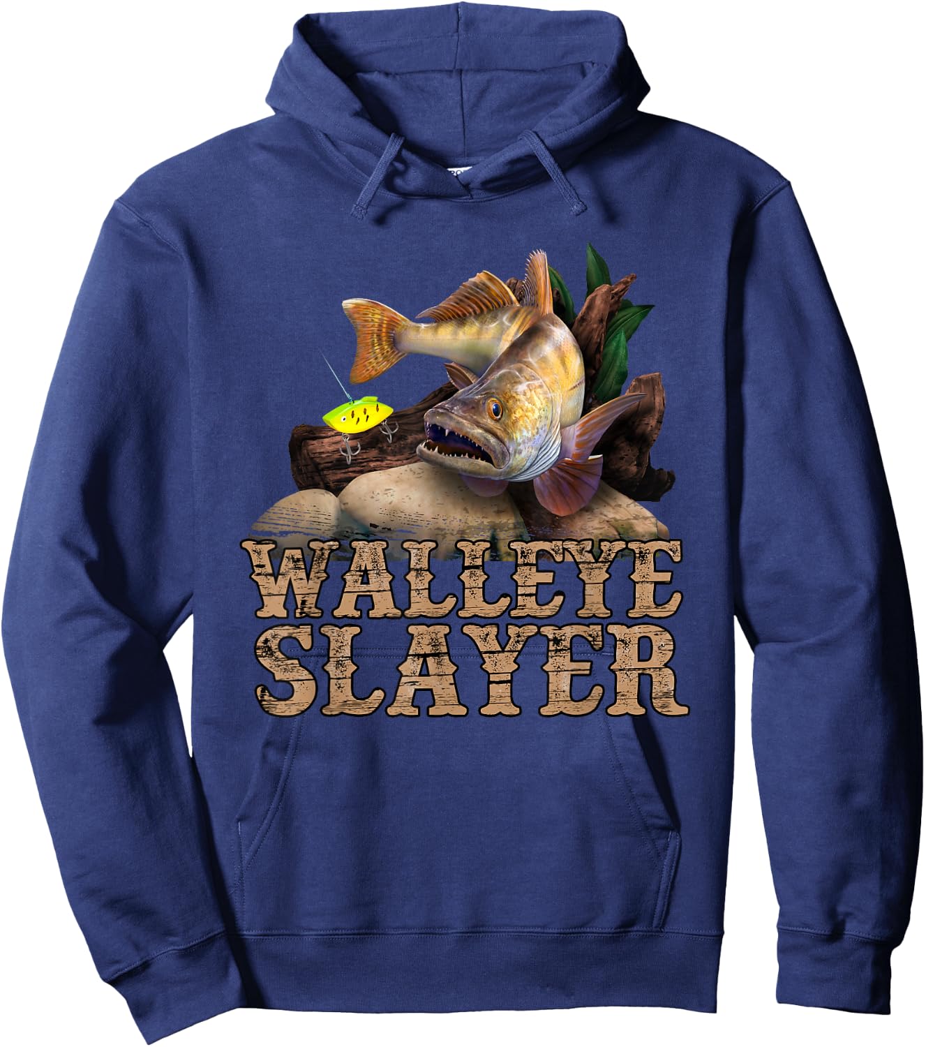 Walleye Fishing Funny Quote Walleye Slayer Hoodie - Hoodie | Navy