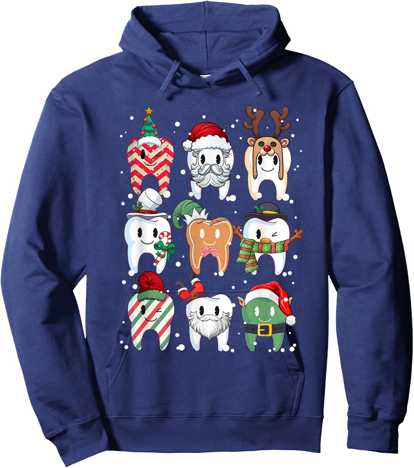 Tooth Dentist Dental Assistant Teeth Christmas Xmas Pajamas Hoodie - Hoodie | Navy
