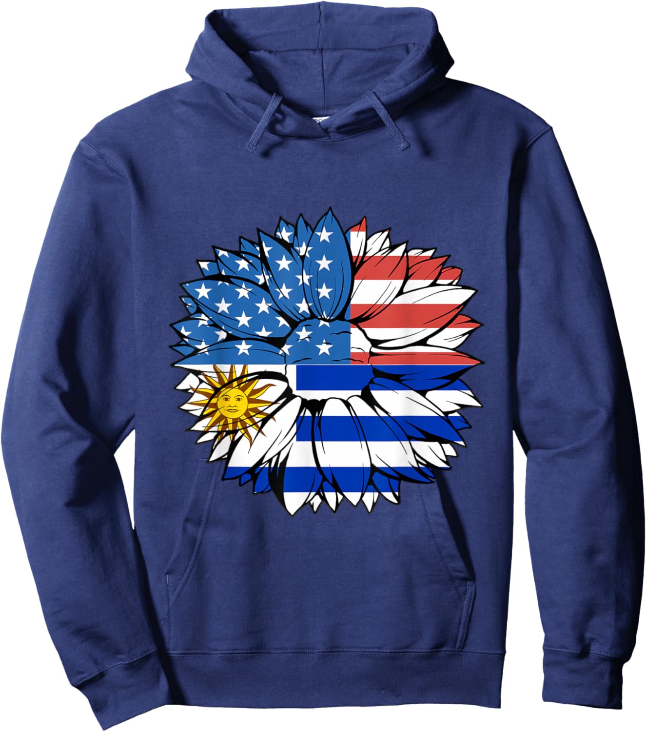 Uruguay Uruguayan Flag USA Sunflower Uruguayan Pride Hoodie - Hoodie | Navy