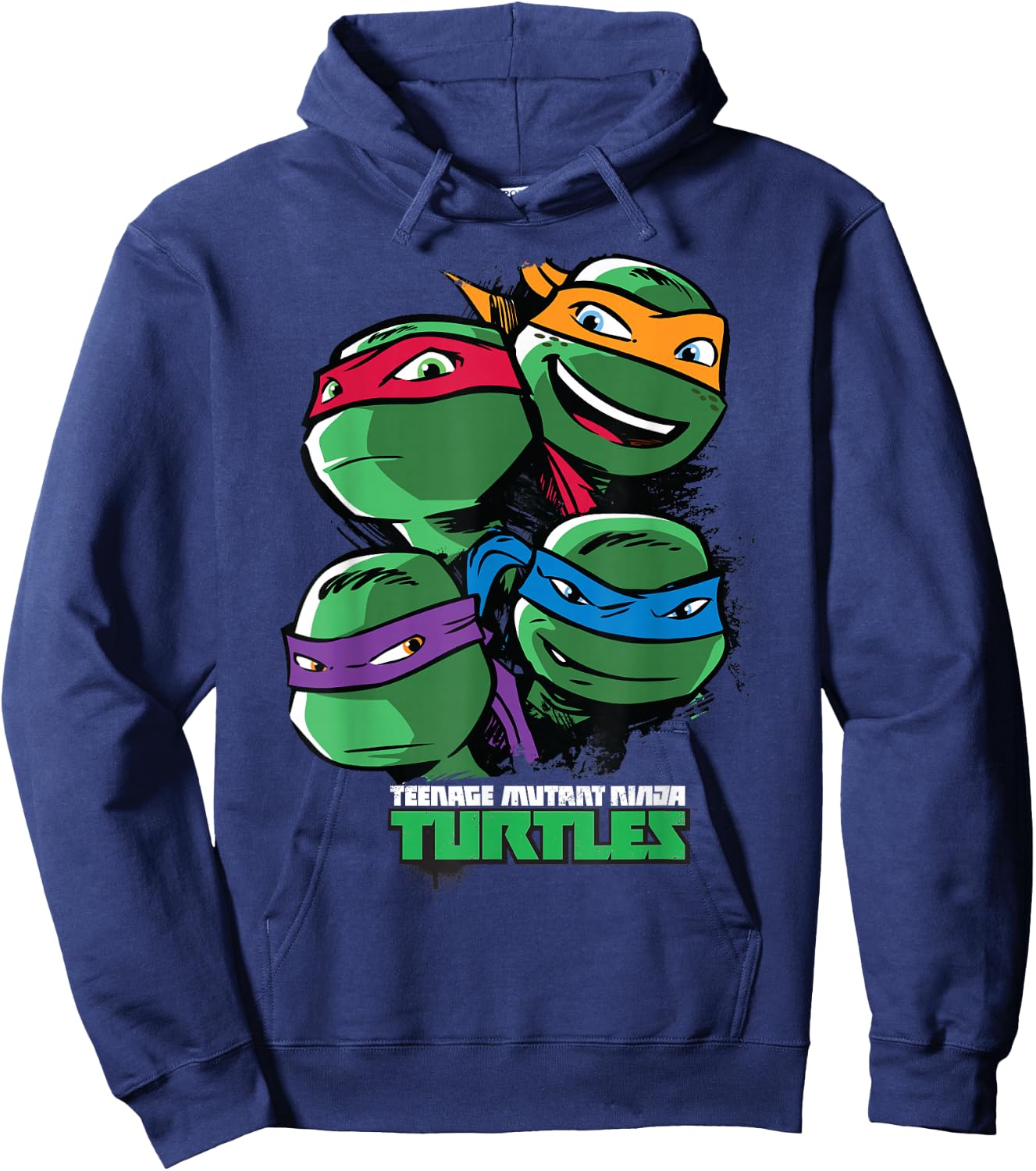 Teenage Mutant Ninja Turtles Large Character Faces Hoodie - Hoodie | Navy