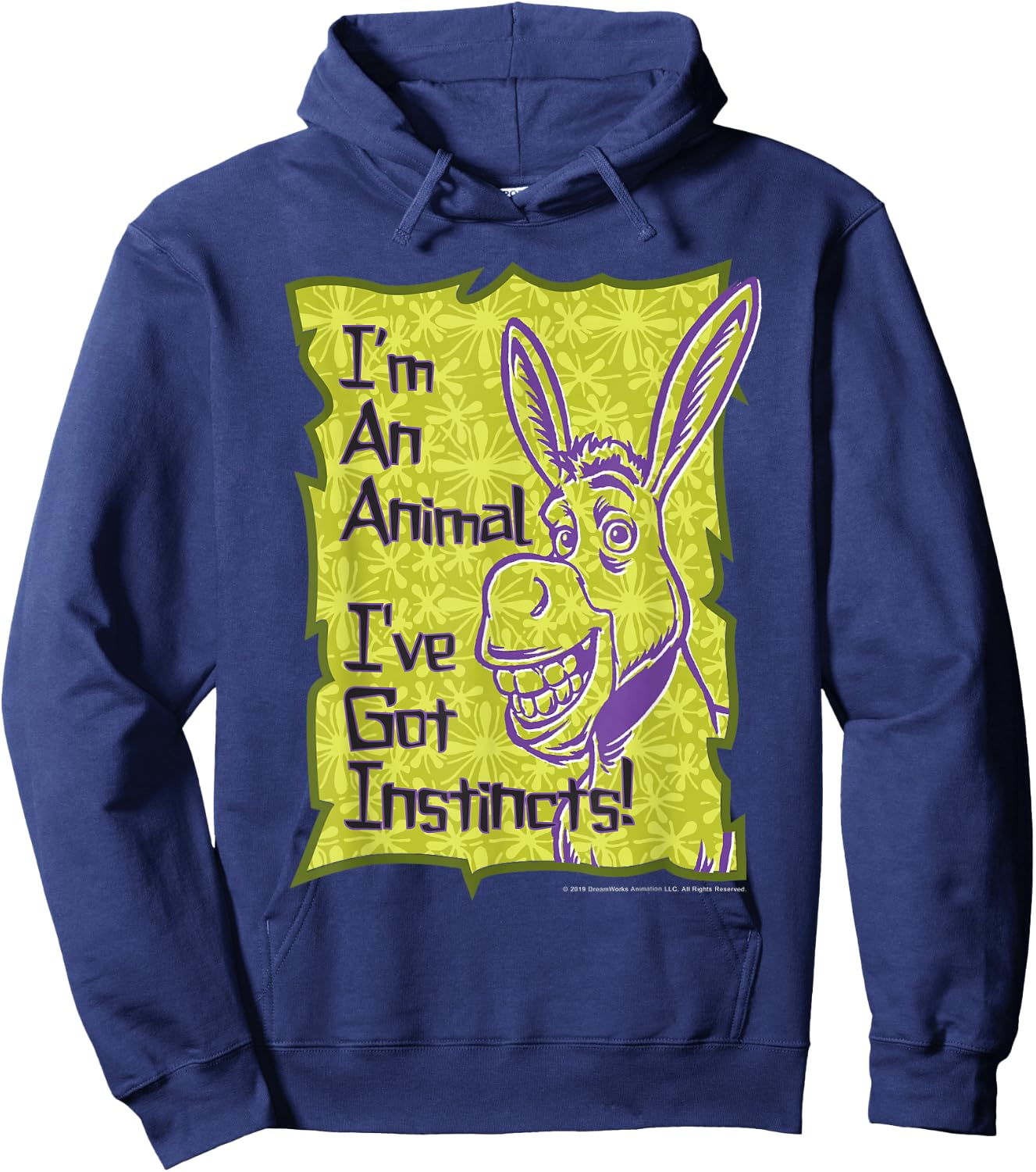 Shrek Donkey I'm An Animal I've Got Instincts Hoodie - Hoodie | Navy