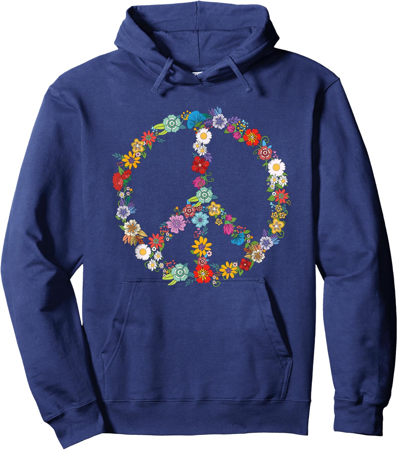 Love and Peace Flower Hippie Lover Beautiful Cute Funny Gift Hoodie - Hoodie | Navy
