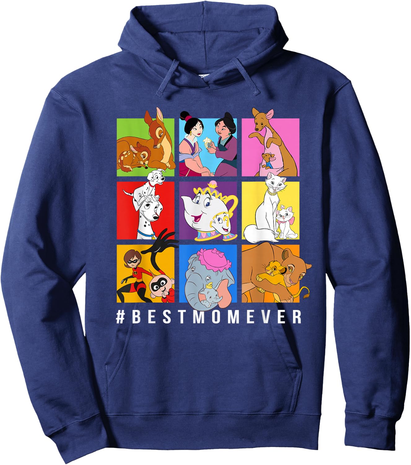 Disney Characters #BestMomEver Mother's Day Small Hoodie - Hoodie | Navy