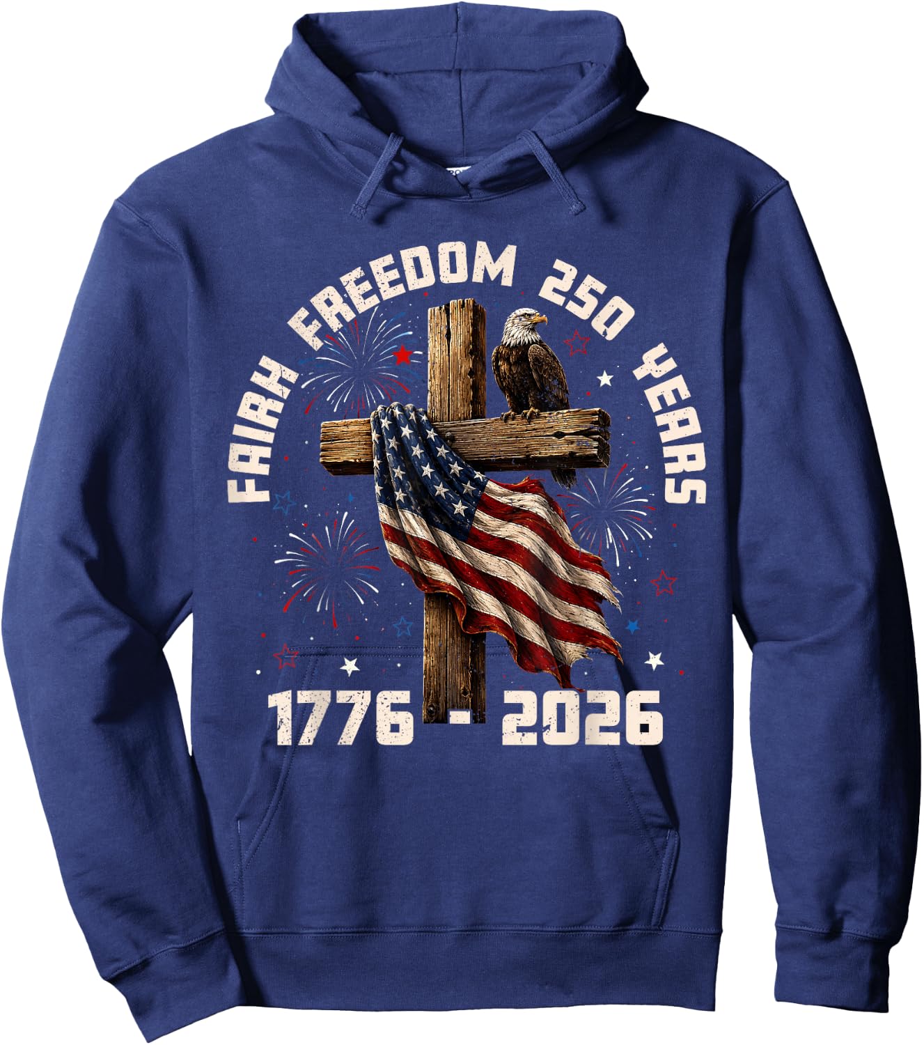 Faith Freedom 250 Years US Flag Christian Men Women Kid Hoodie - Hoodie | Navy