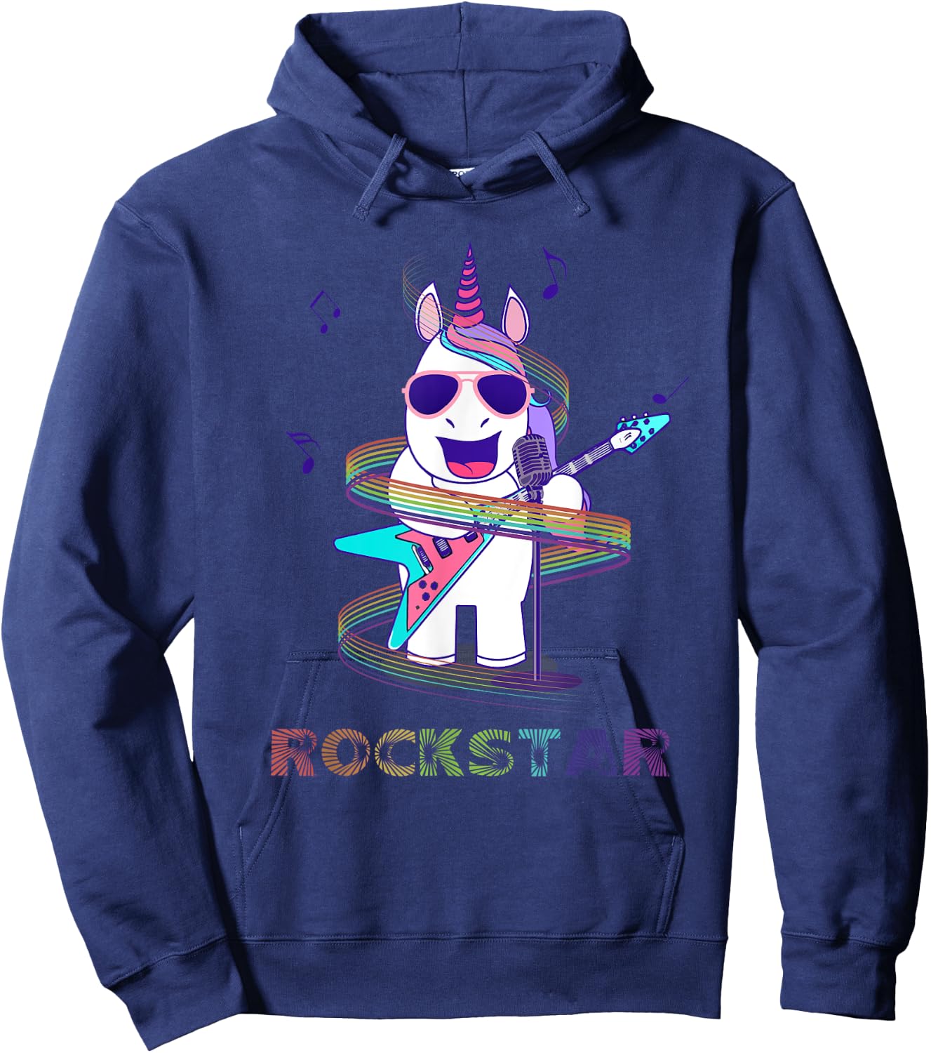 Unicorn Rock star Guitar Rockin' music singer Hoodie - Hoodie | Navy