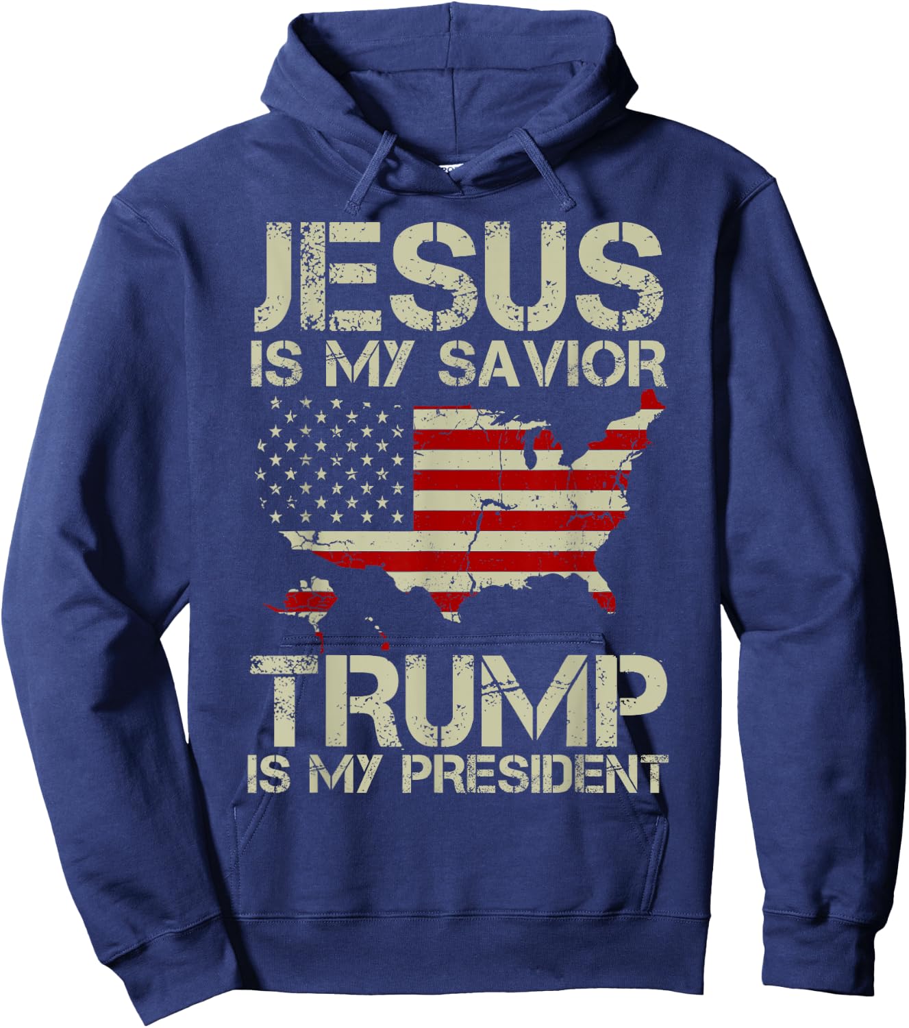 Jesus Is My Savior Trump Is My President Shirt women Hoodie - Hoodie | Navy