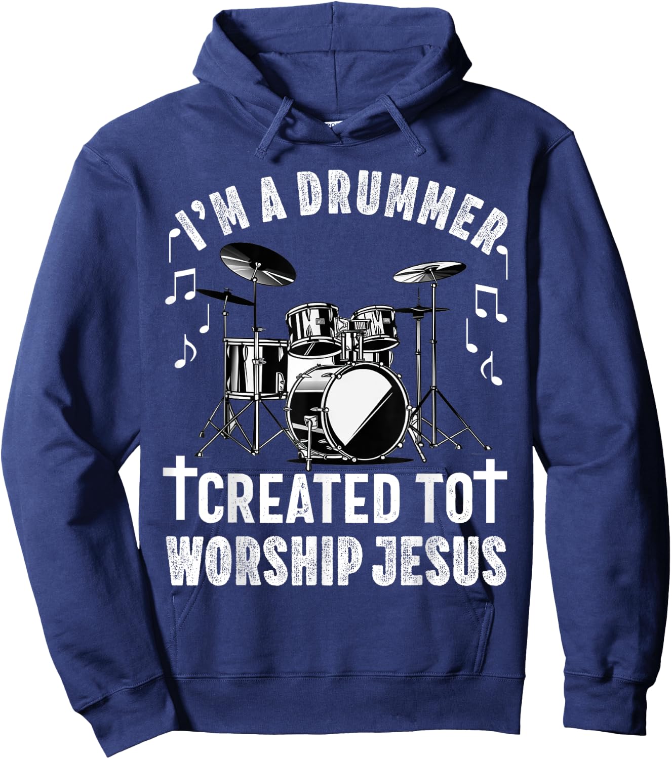 Christian Drummer Drum Player Stick Men Jesus Worship Music Hoodie - Hoodie | Navy