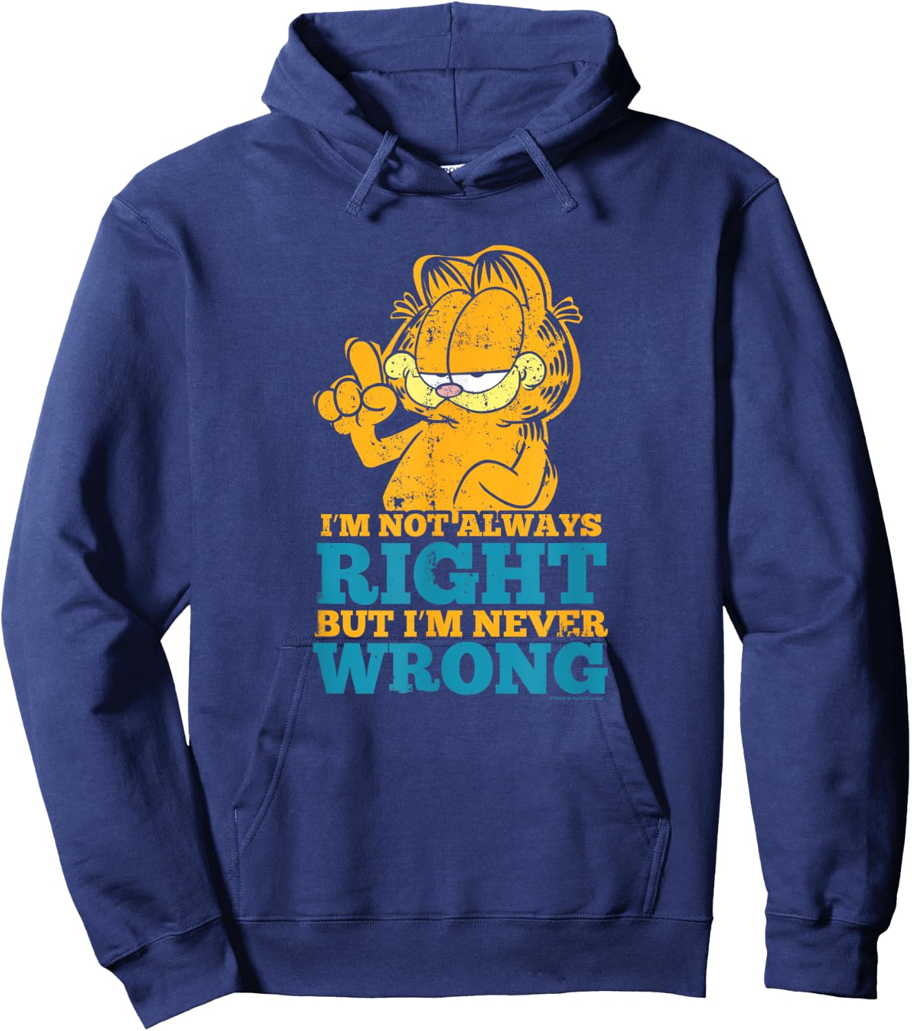 Garfield Never Wrong Hoodie - Hoodie | Navy