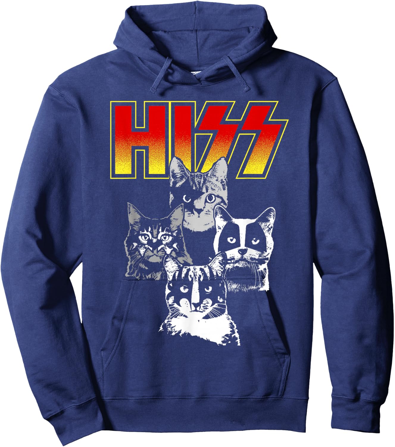 The original HISS shirt - funny cat shirt Hoodie - Hoodie | Navy