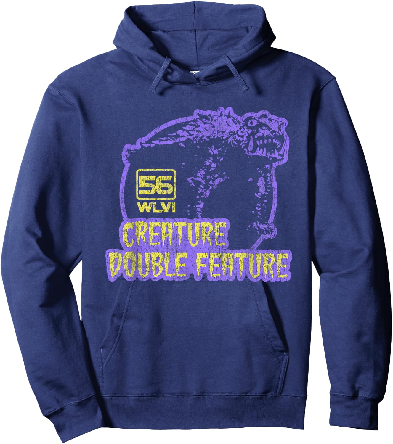 Creature Double Feature Retro 1970s Hoodie - Hoodie | Navy