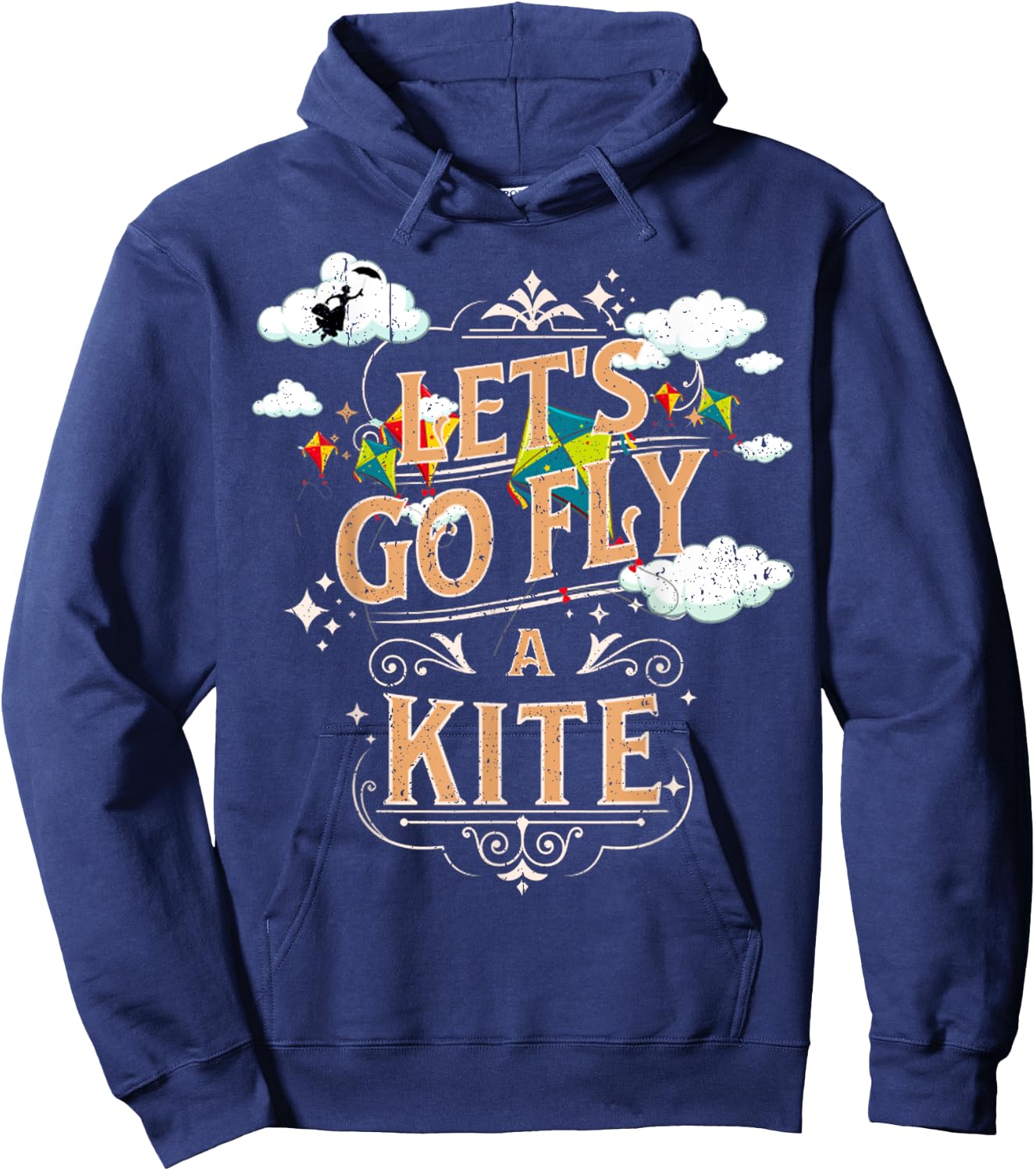 Funny Let's Go Fly A Kite Flying Lover Kite GIft Hoodie - Hoodie | Navy