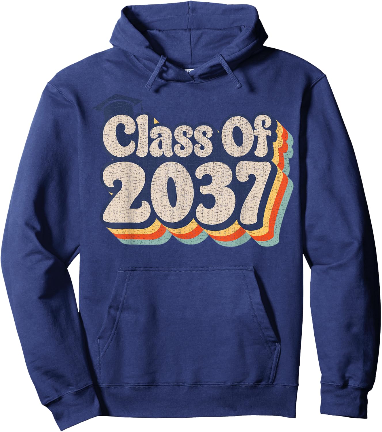 Funny Vintage Class Of 2037 Future Graduates Graduation Hoodie - Hoodie | Navy