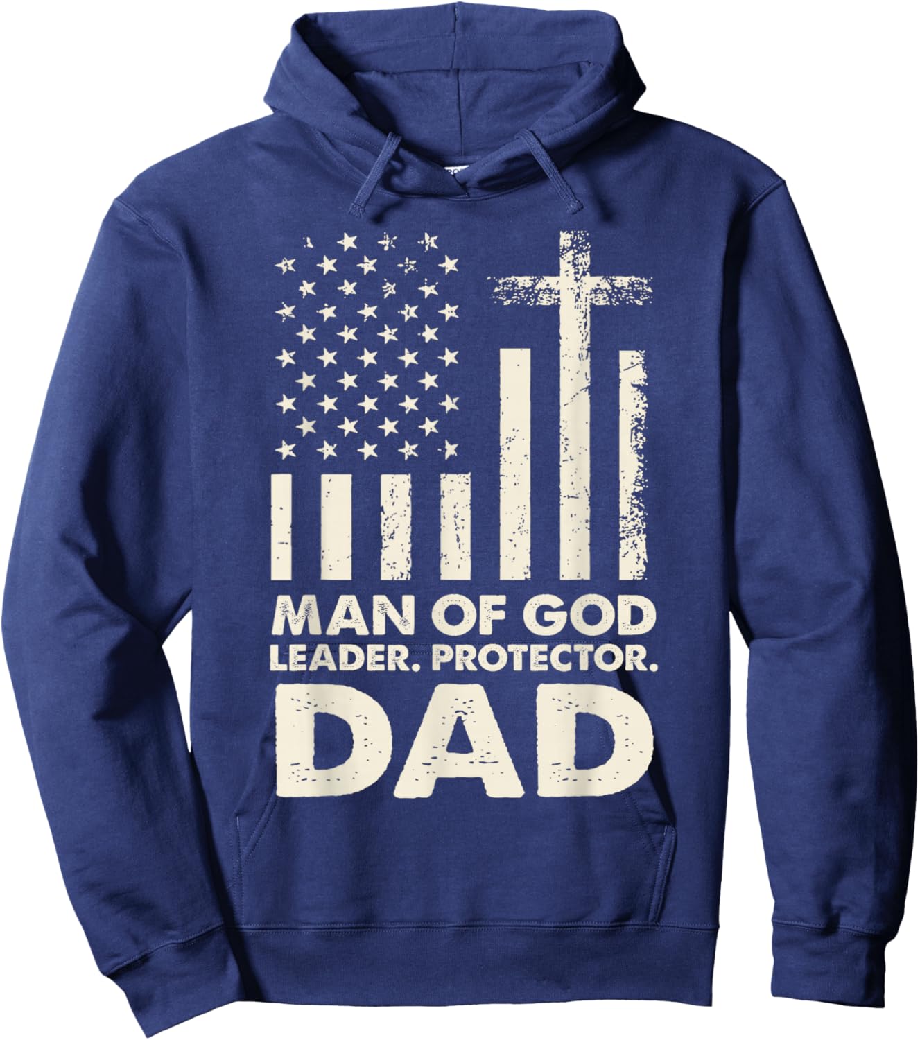 Christian Man of God Leader Protector DAD Father's Day Hoodie - Hoodie | Navy