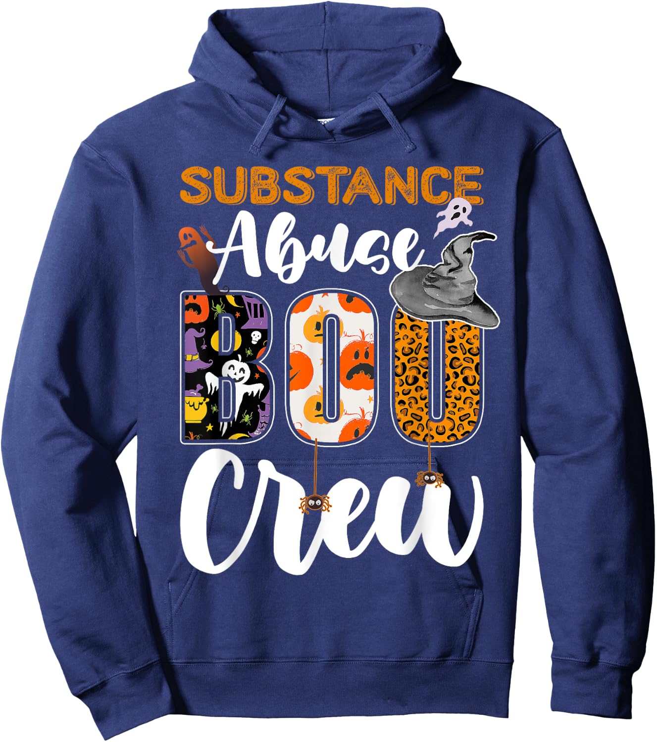 Substance Abuse Boo Crew Halloween Matching Counselor Hoodie - Hoodie | Navy
