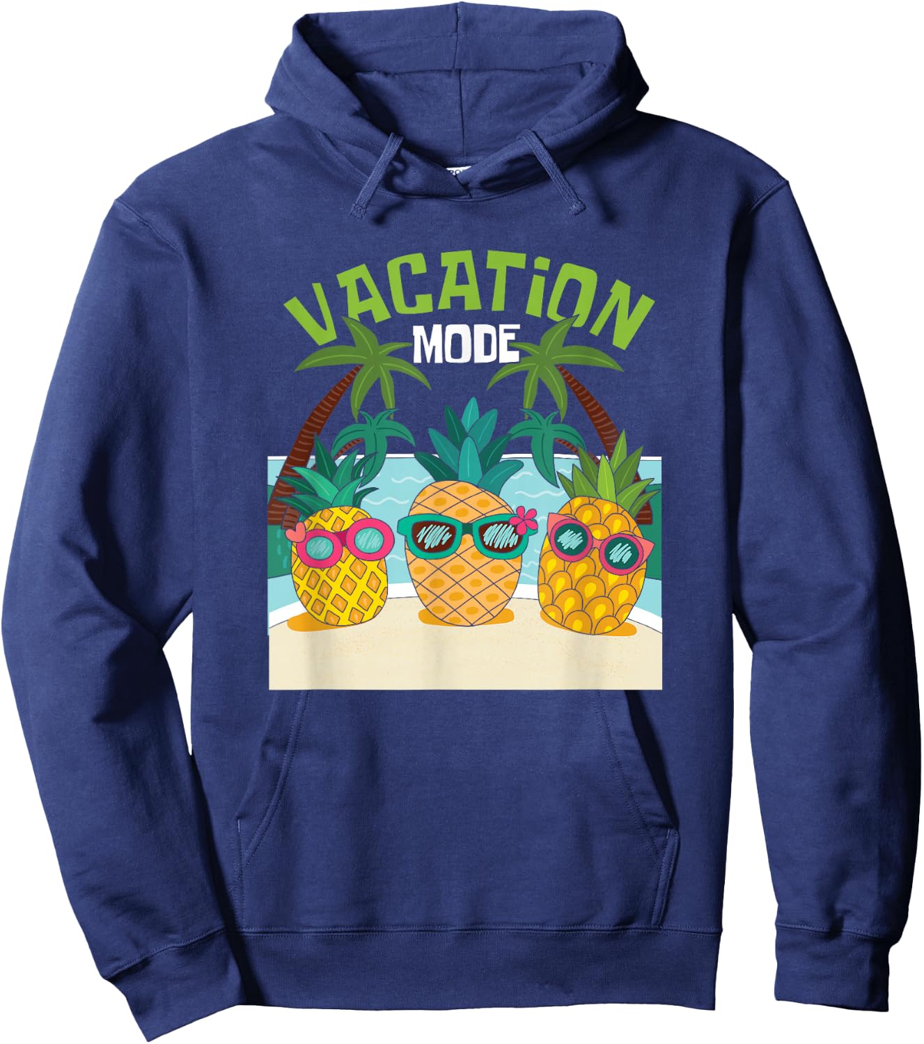 Cool Pineapple Summer Holiday Beach Swimming Party Theme Hoodie - Hoodie | Navy