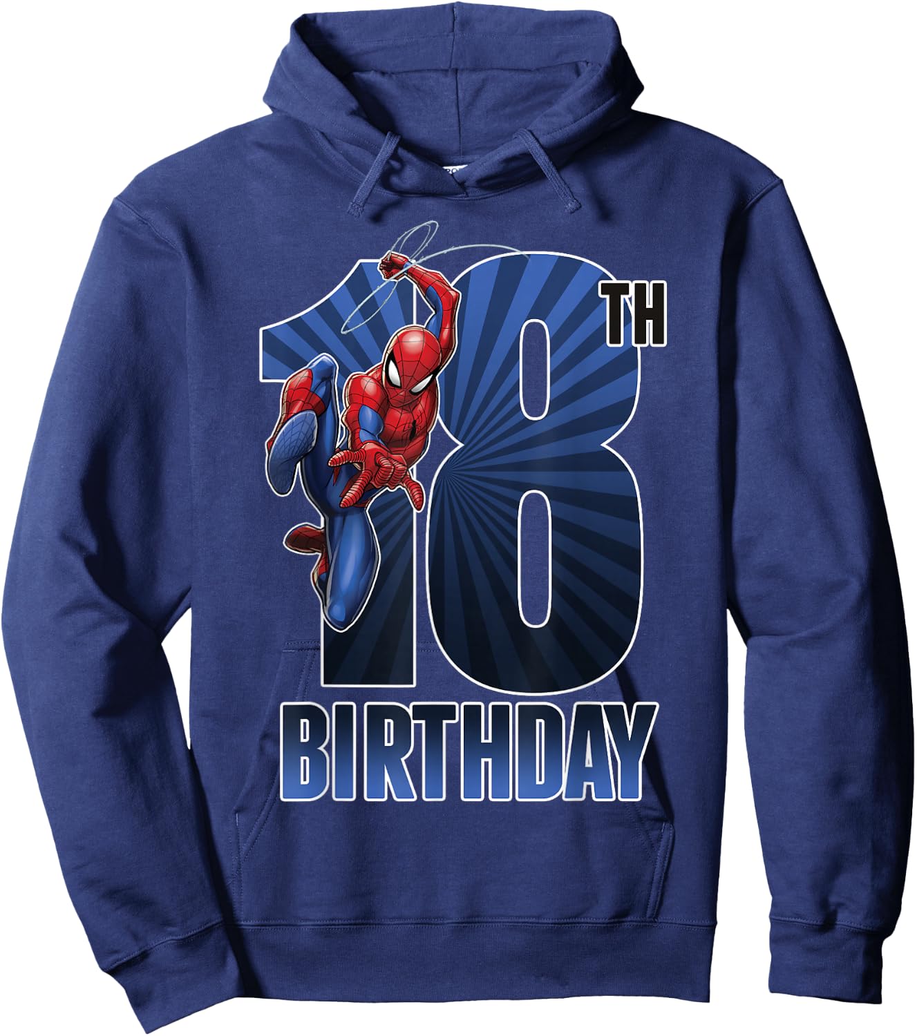 Marvel Spider-Man Swinging 18th Birthday Graphic Hoodie - Hoodie | Navy