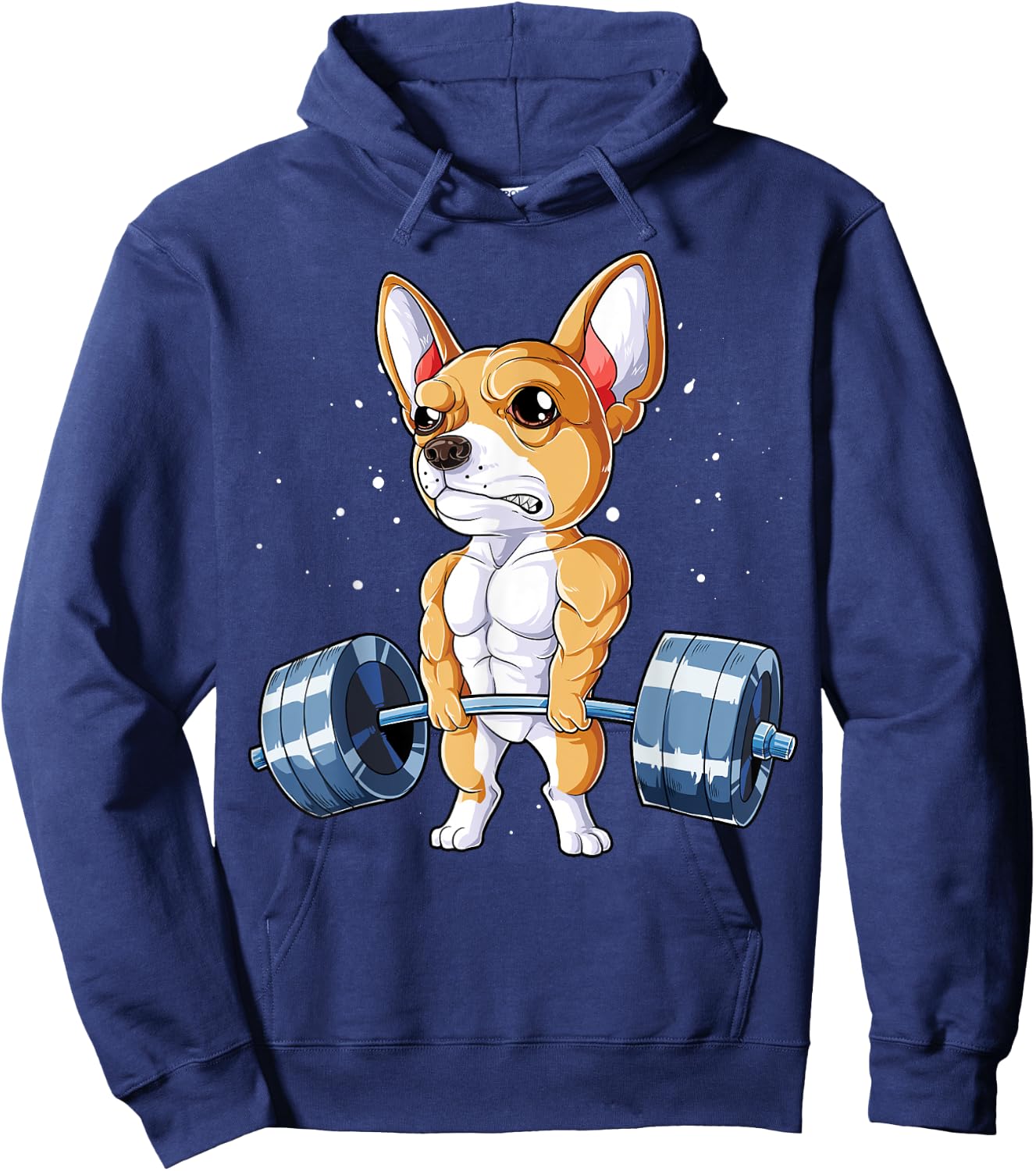 Chihuahua Weightlifting Funny Deadlift Men Fitness Gym Cute Hoodie - Hoodie | Navy