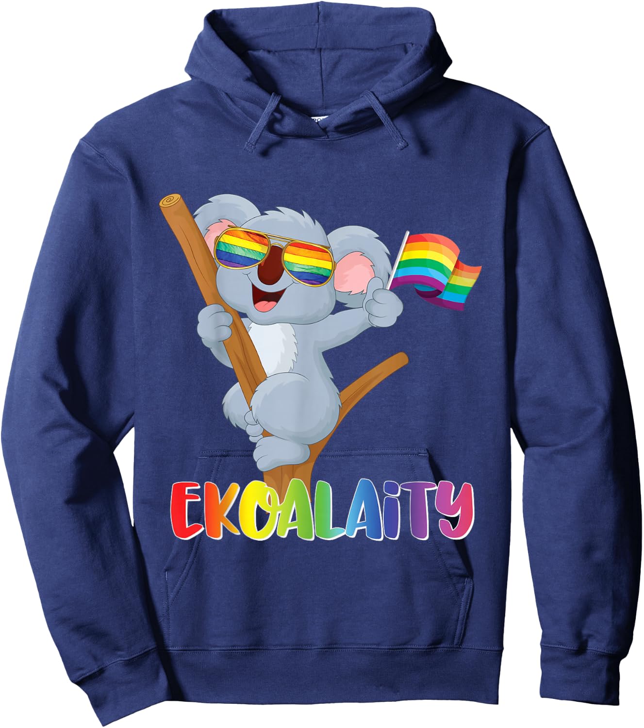 KOALA Gay Pride Shirt Men Women Kids LGBT Rainbow Flag Gift Hoodie - Hoodie | Navy