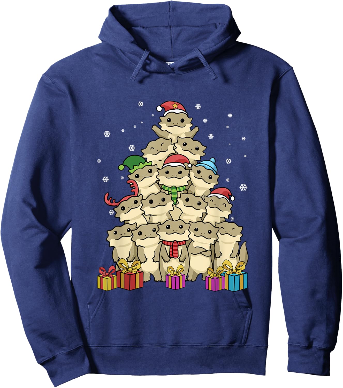 Bearded Dragon Christmas Tree Hoodie - Hoodie | Navy