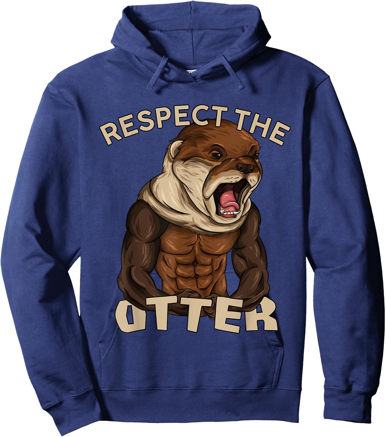 Respect The Otter - Muscular Fitness Bodybuilder Animal Hoodie - Hoodie | Navy