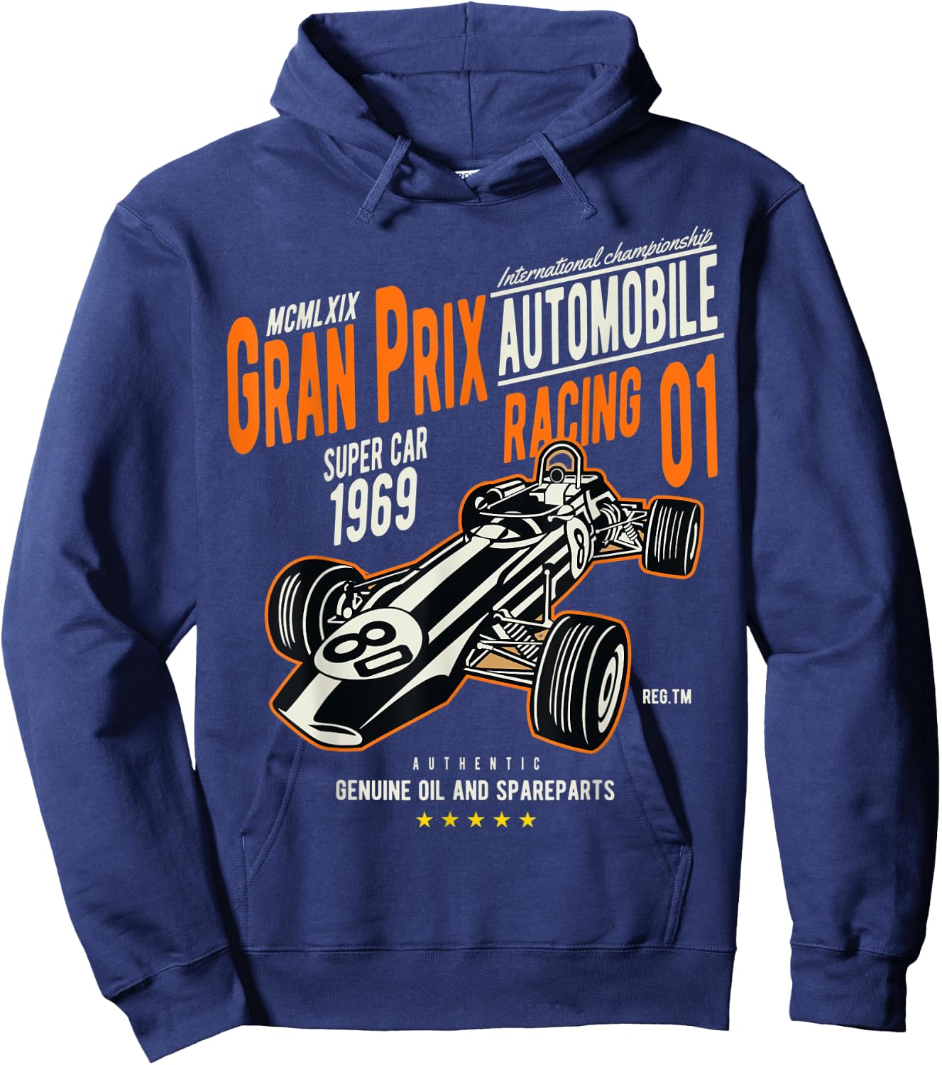 Vintage Car Racing Shirt Gran Prix 60s Auto Lovers Gift Hoodie - Hoodie | Navy