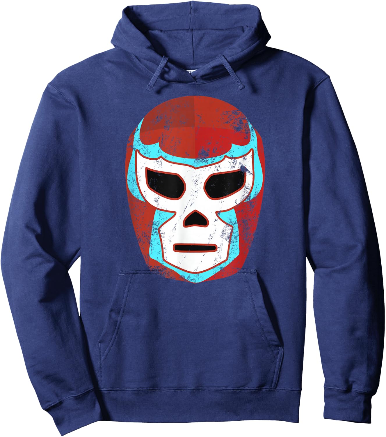 Wrestling Lucha Libre Luchador Mask Retro Throwback Hoodie - Hoodie | Navy