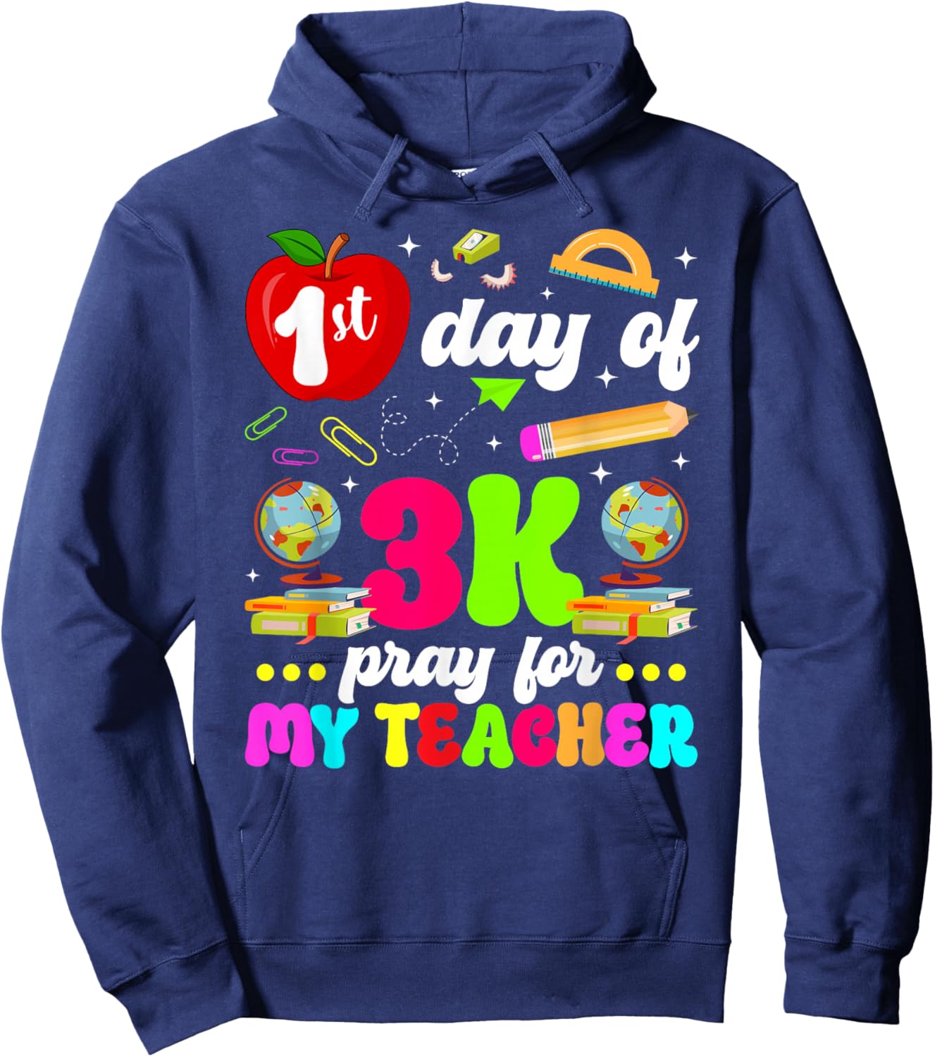 1st Day of 3K Student First Day of 3K Teacher Hoodie - Hoodie | Navy