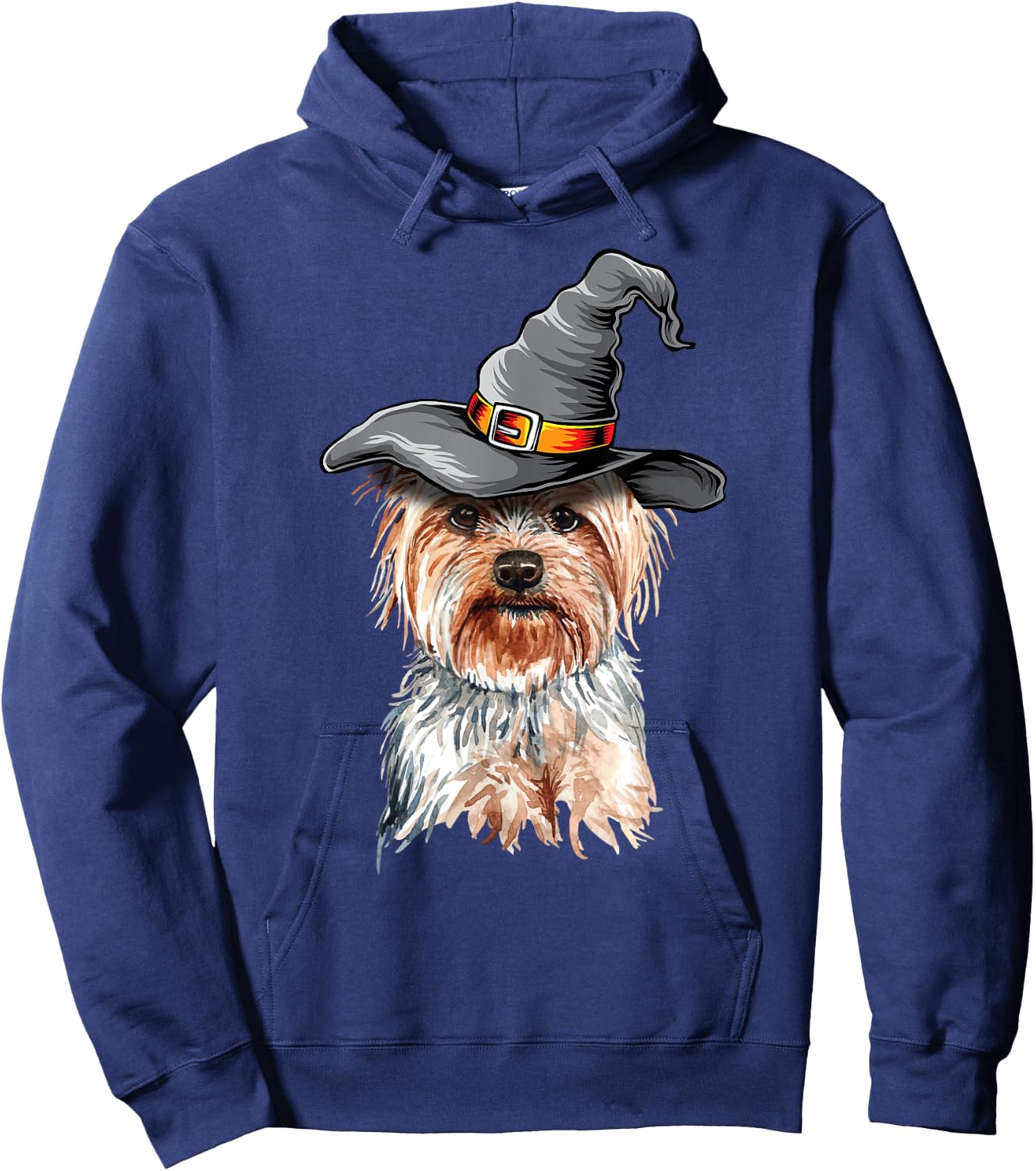 Yorkie Halloween Witch Hat Yorkie Dog Halloween Men Women Kids Hoodie - Hoodie | Navy
