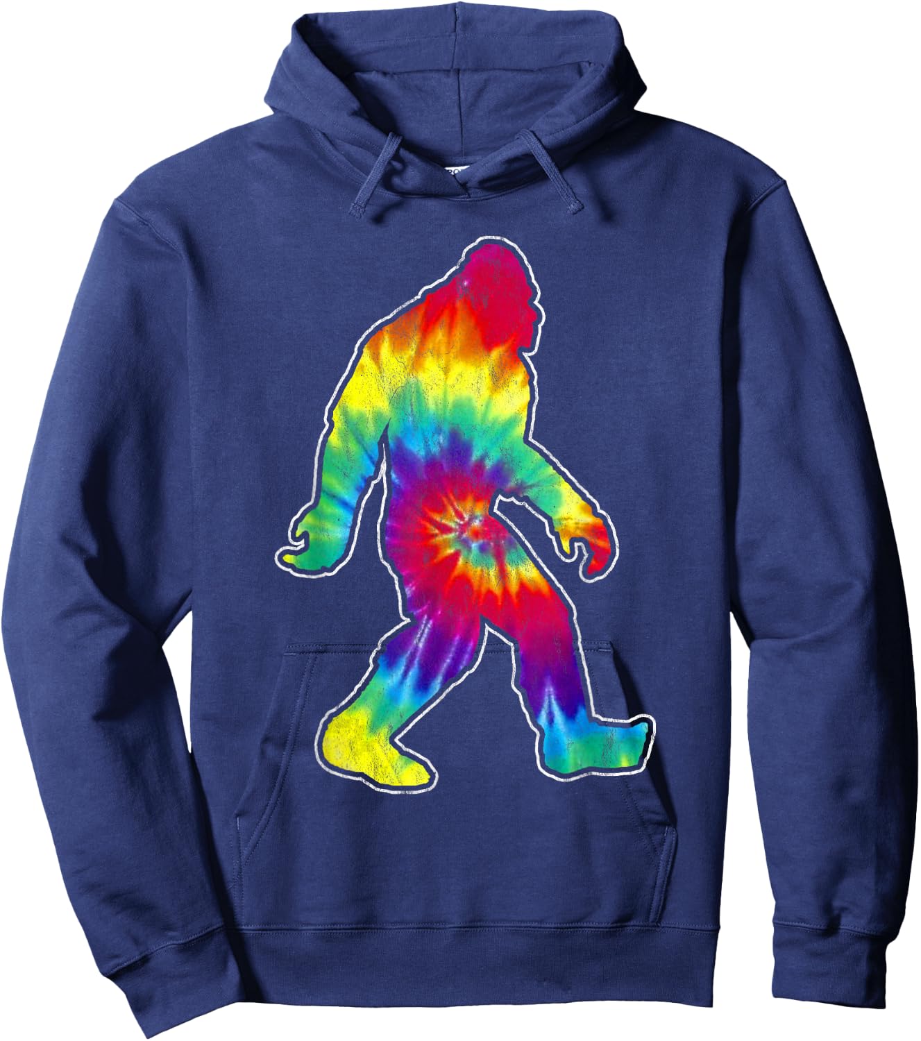 Vintage hippie big foot tie dye distressed 60's design Hoodie - Hoodie | Navy