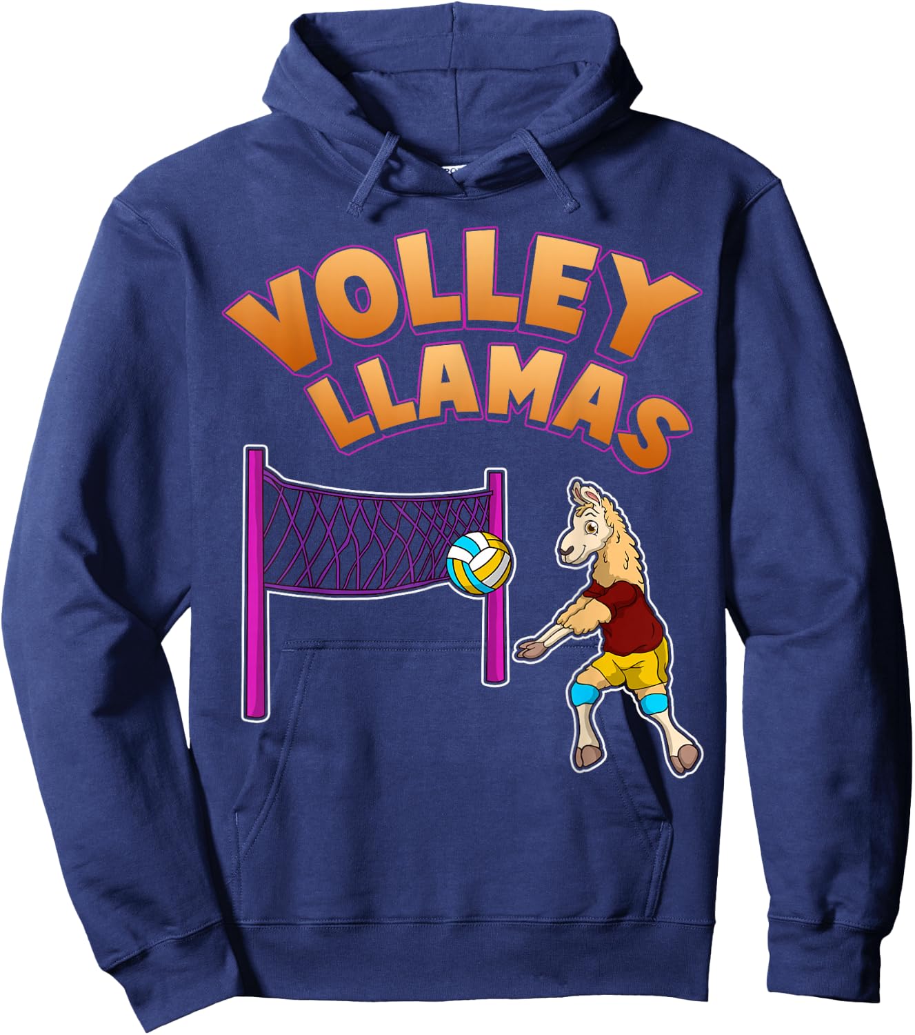 Volley Llama T Shirt Volleyball Sport Team Women Gift Hoodie - Hoodie | Navy