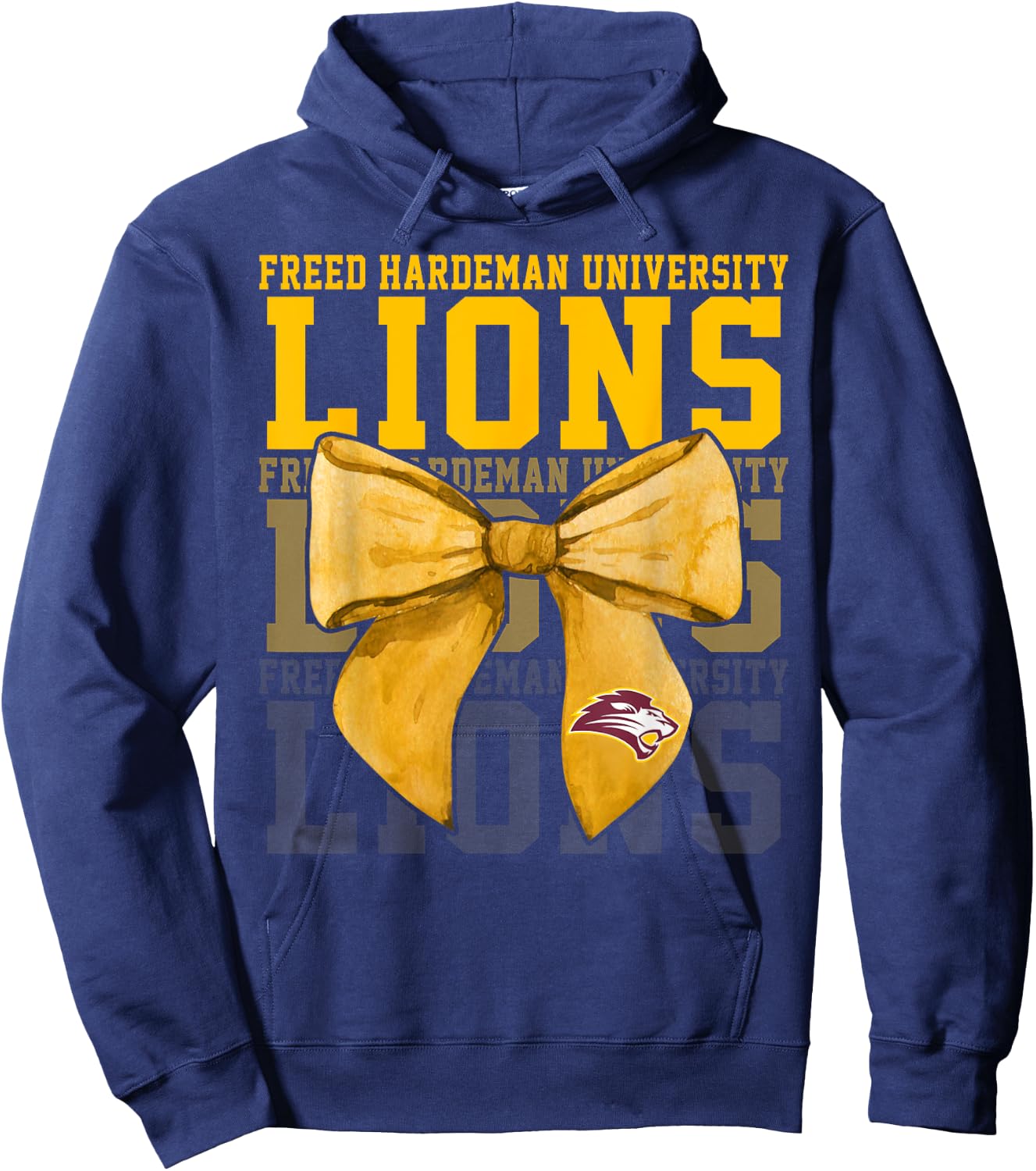 Freed-Hardeman University Lions Bow Vintage Athletics Girls Hoodie - Hoodie | Navy