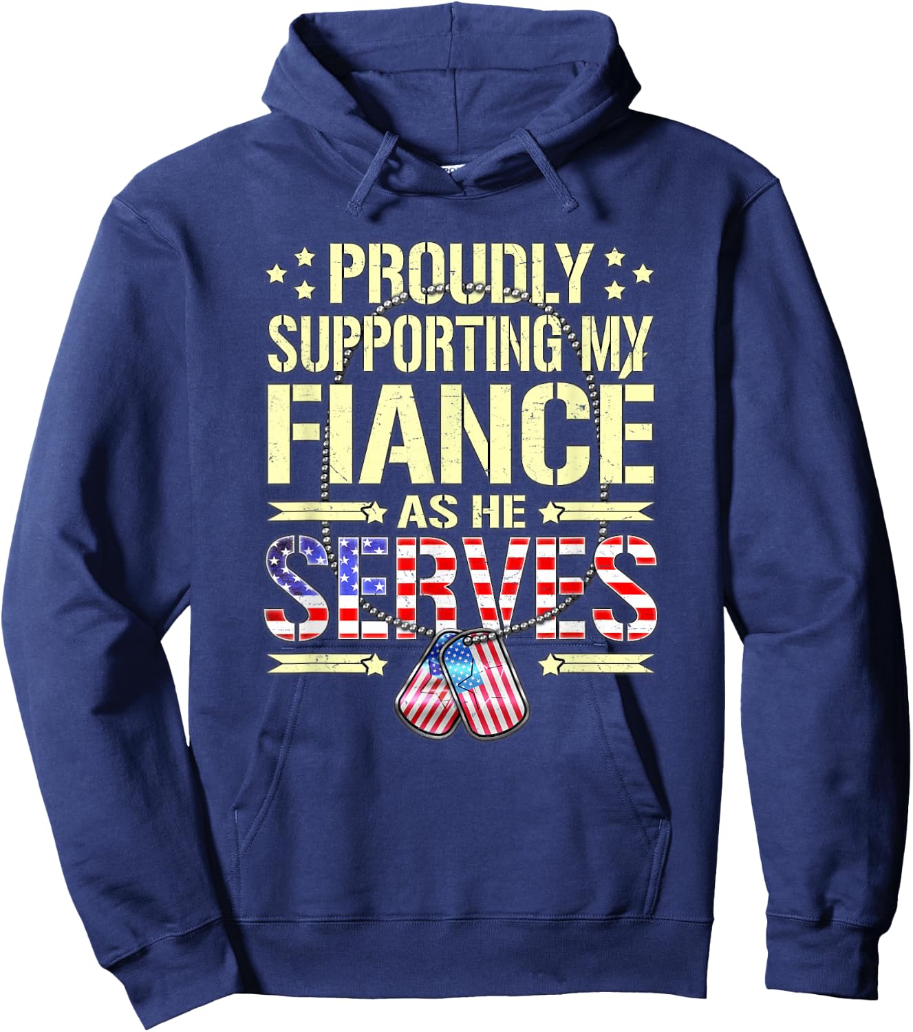 Supporting My Fiance As He Serves - Proud Army Fiancee Shirt Hoodie - Hoodie | Navy