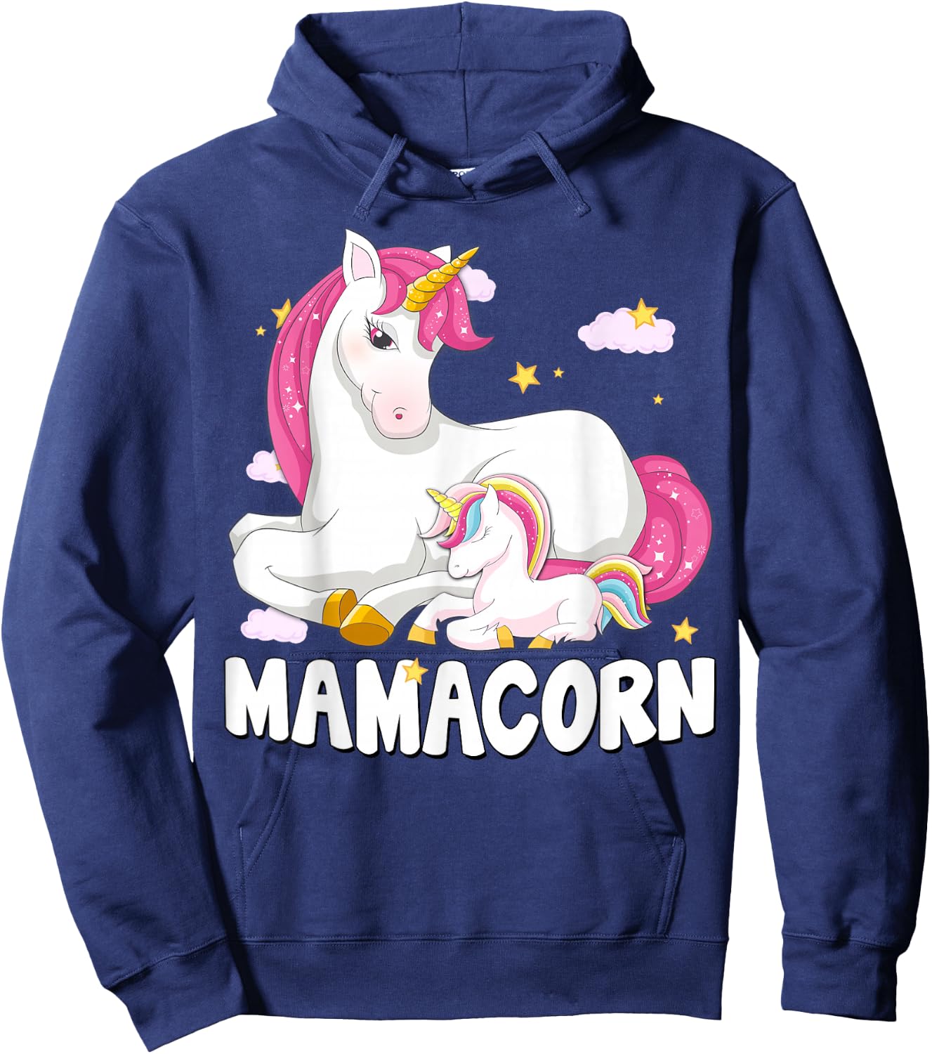 Mamacorn Shirt Unicorn New Mom Baby Mommy Mother Gift Hoodie - Hoodie | Navy