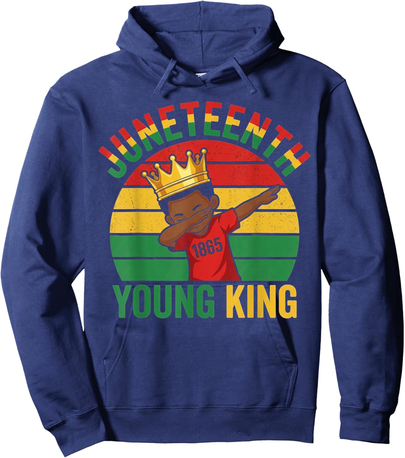 Juneteenth Young King Black African June 19th Boys Men Kids Hoodie - Hoodie | Navy
