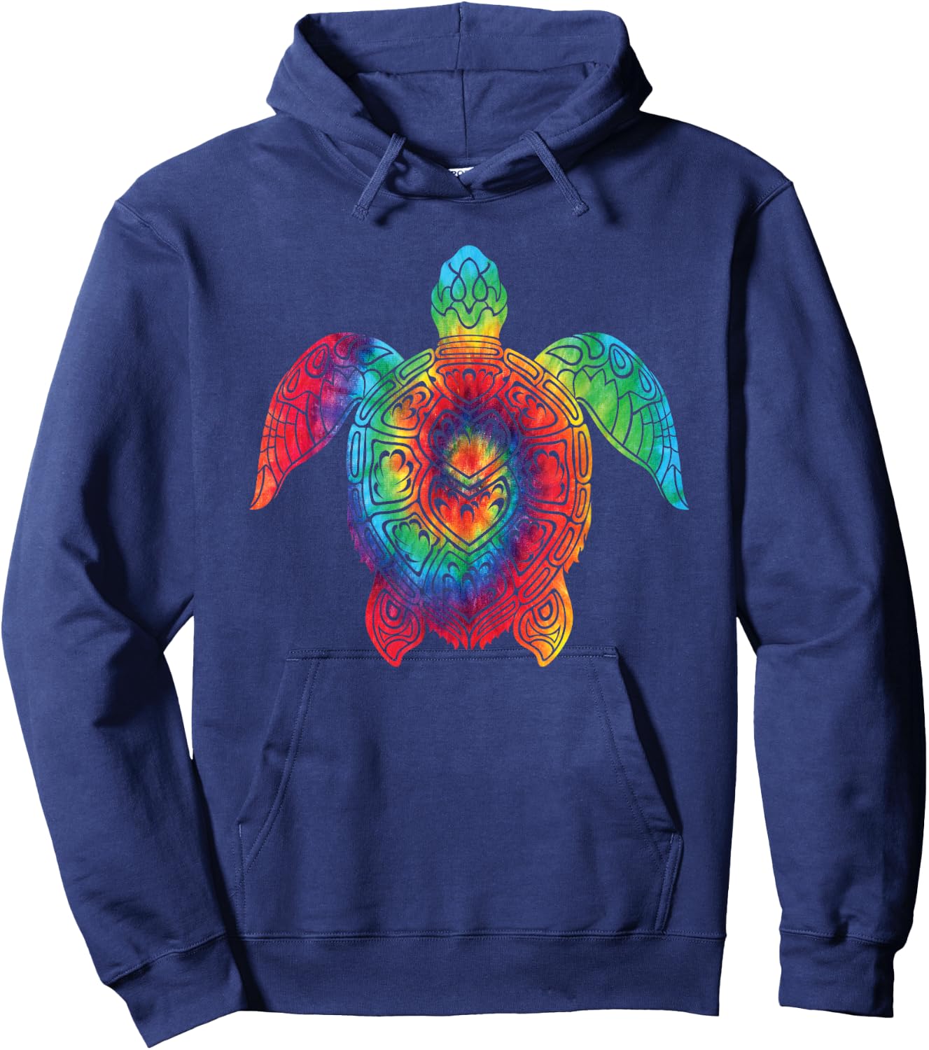 Sea Turtle Ocean Tie Dye Rainbow Hippie Costume Hippy Gift Hoodie - Hoodie | Navy