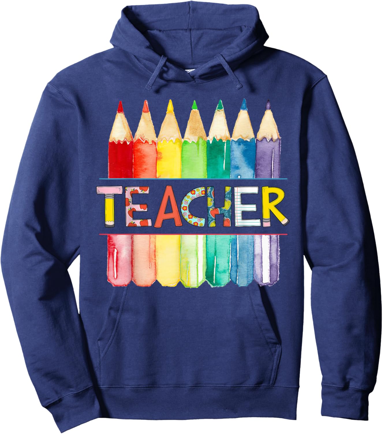 Colorful Teacher Appreciation Gift Hoodie - Hoodie | Navy