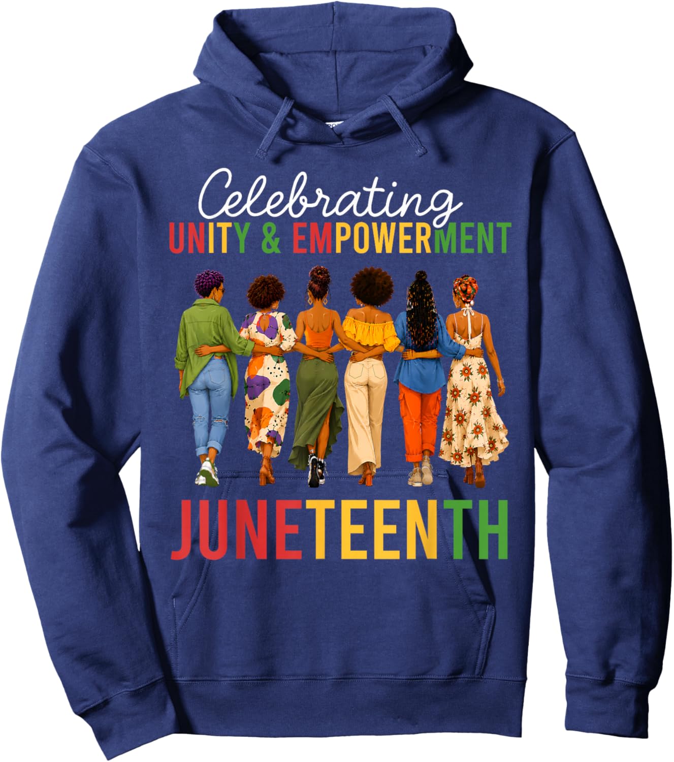 Juneteenth Shirts Women Celebrating Unity and Empowerment Hoodie - Hoodie | Navy